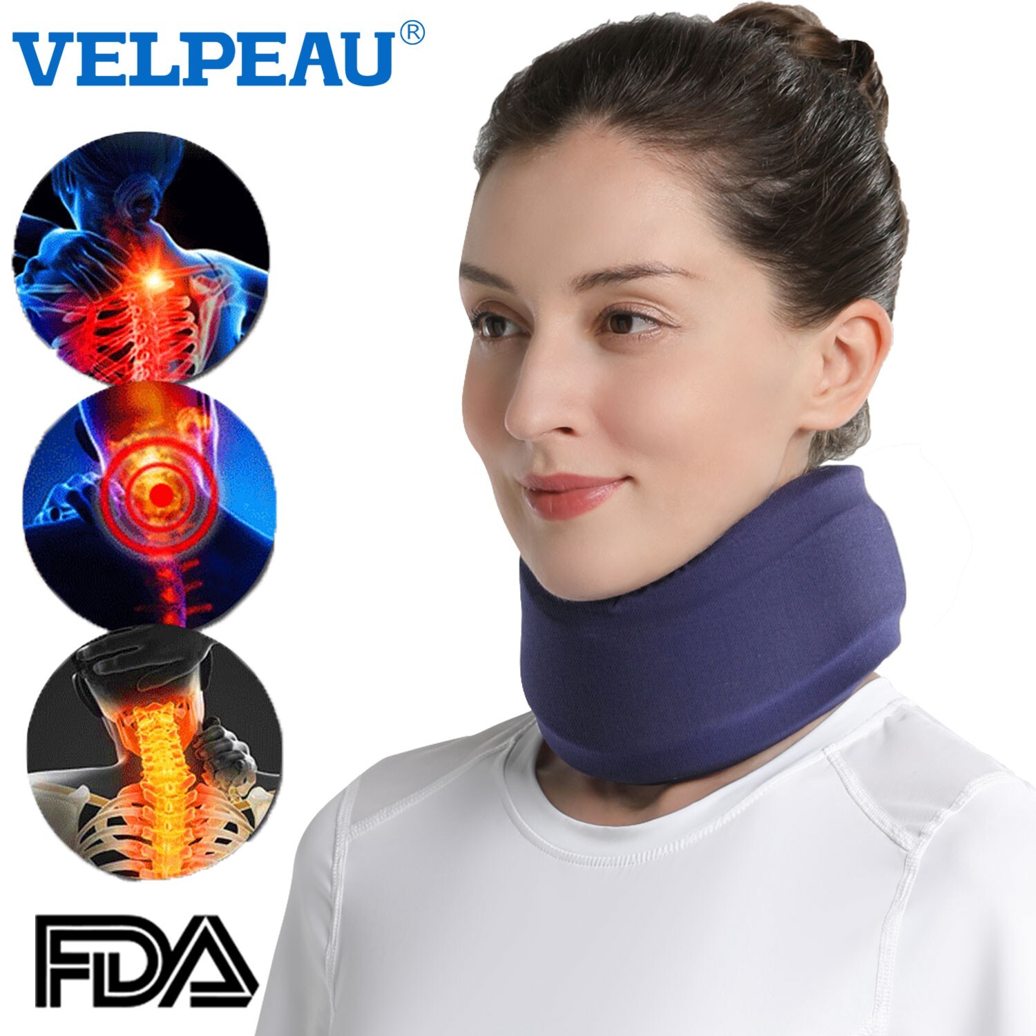 VELPEAU Neck Brace Cervical Collar – Enhanced Support, Relieves Spine Pressure