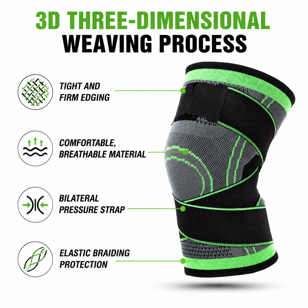 Knee Sleeve Compression Brace Support For Sport Joint Pain Arthritis Relief