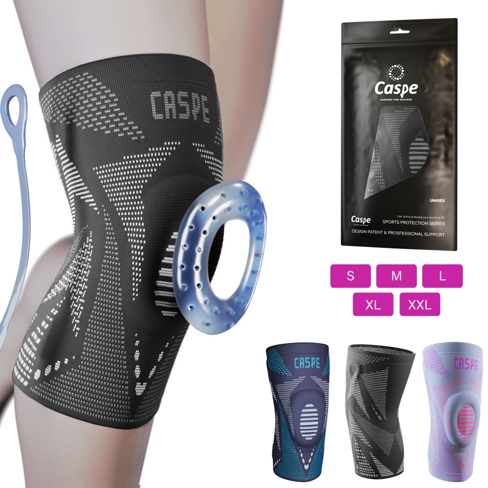 Caspe Knee Sleeves Compression Brace Support Sport Joint Injury Pain Arthritis