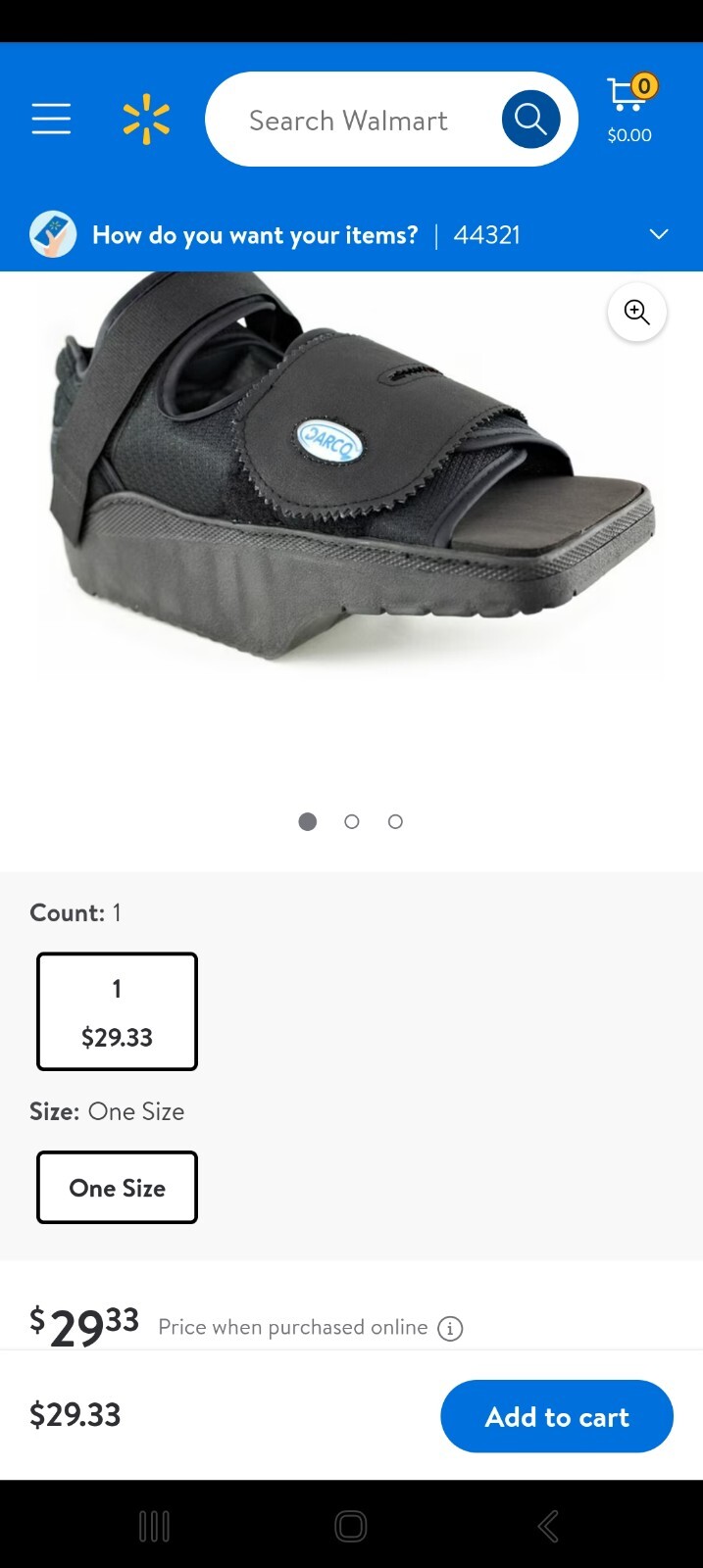 Orthowedge Black Post Op Foot Brace