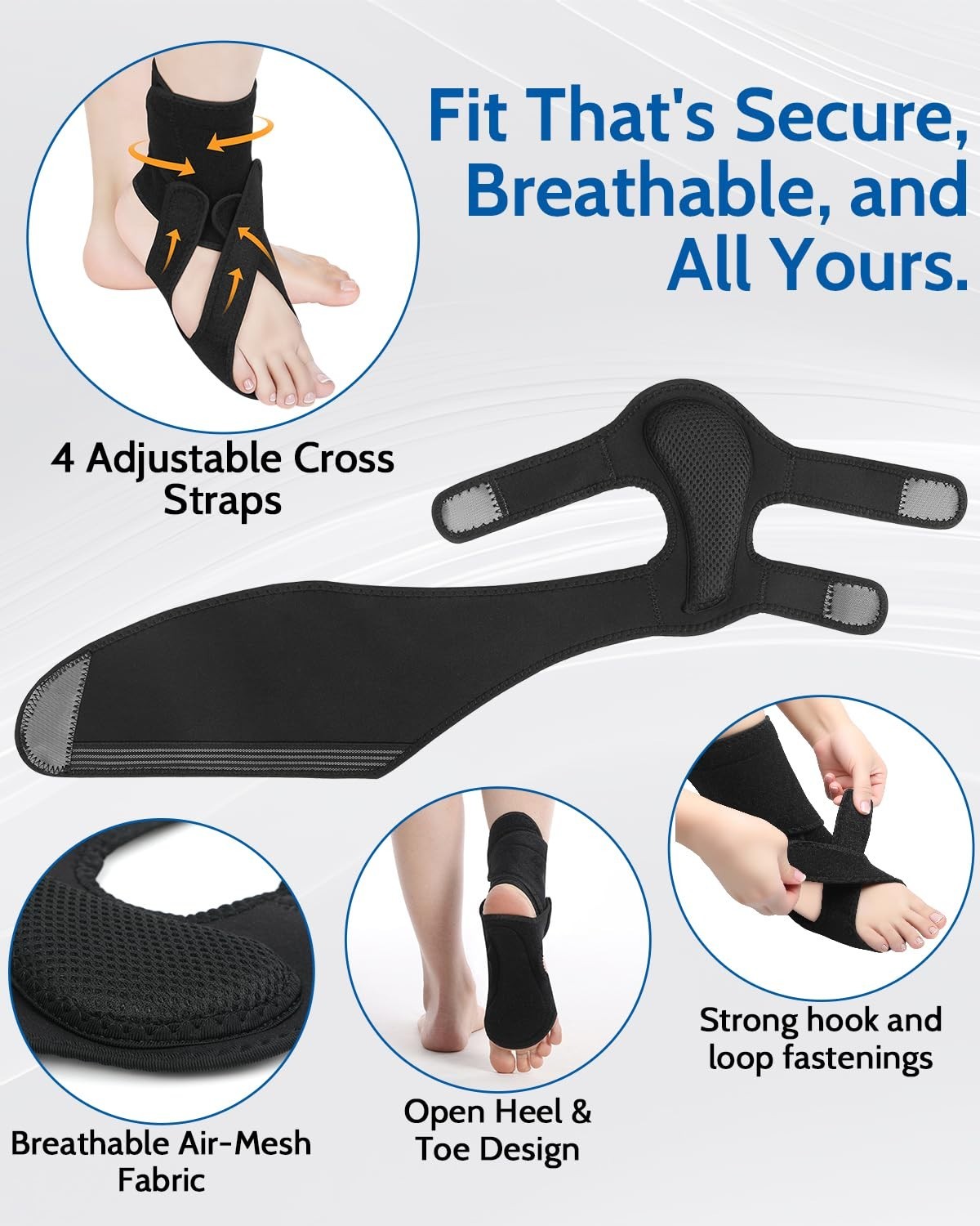 Drop Foot Brace for Walking Ankle and Foot Orthosis Adjustable Fit RIGHT FOOT