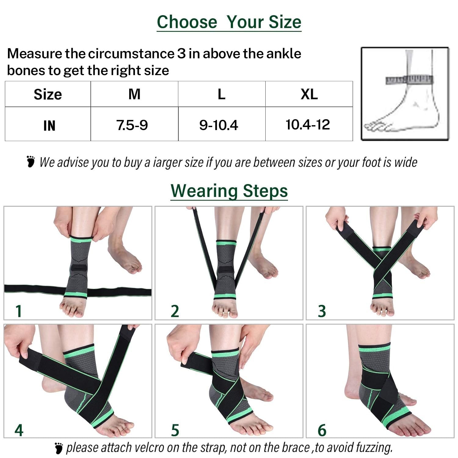 Ankle Support Brace, Adjustable Compression Ankle Support, for Men Women
