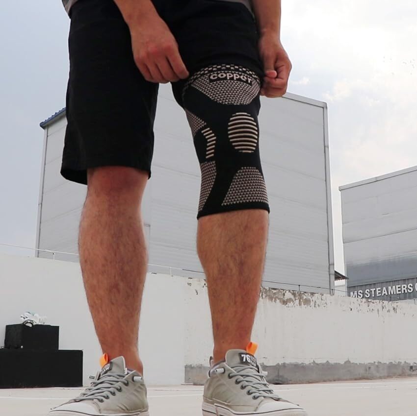 Copper Knee Sleeve Compression Brace Support Joint Injury Pain Sports Gym Unisex