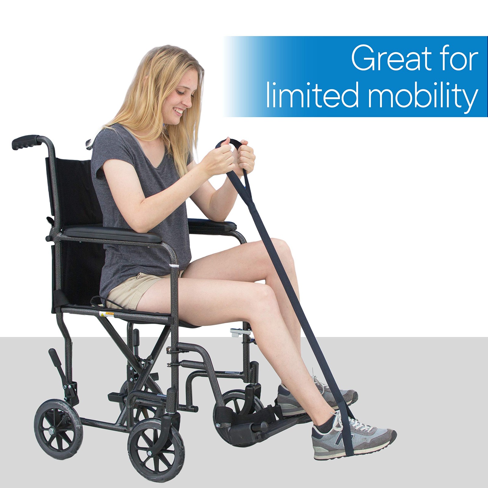 RMS 35 Inch Long Leg Lifter – Durable & Rigid Hand Strap & Foot Loop – Ideal Mob