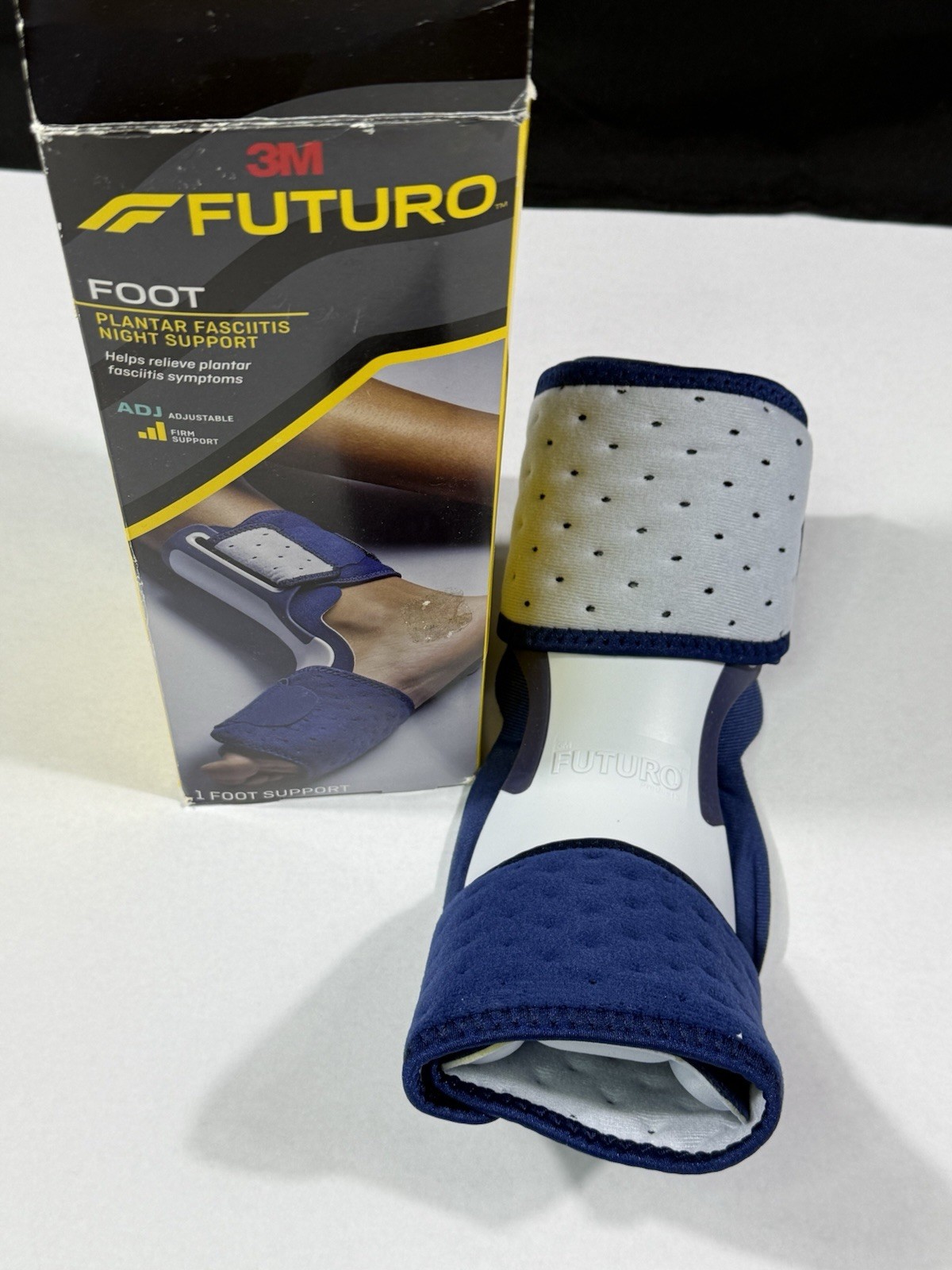 3M FUTURO Plantar Fasciitis Foot Brace Adjustable Straps Firm Support Blue White