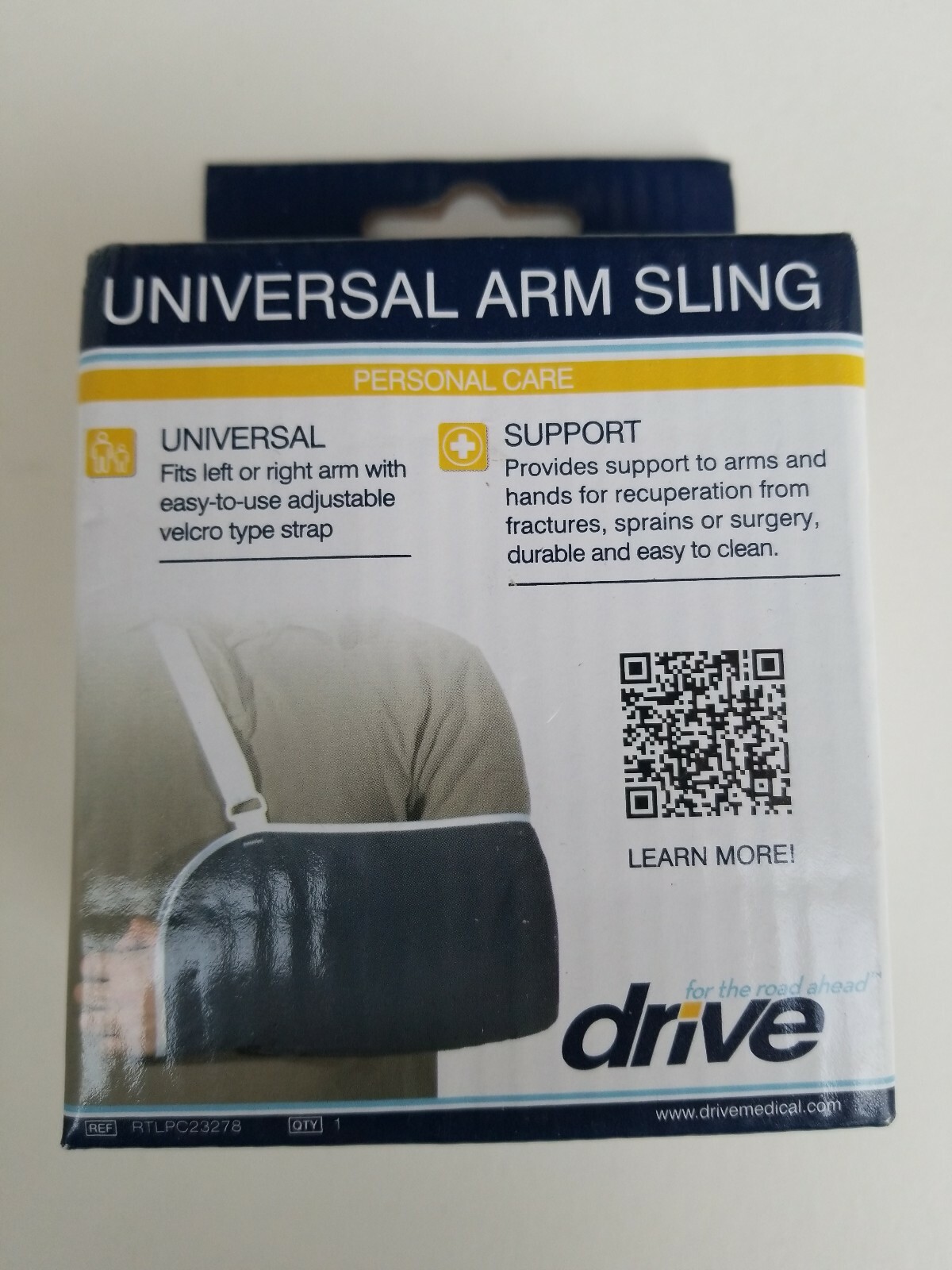 Drive Universal Arm Sling With Adjustable Hook and Loop Closure