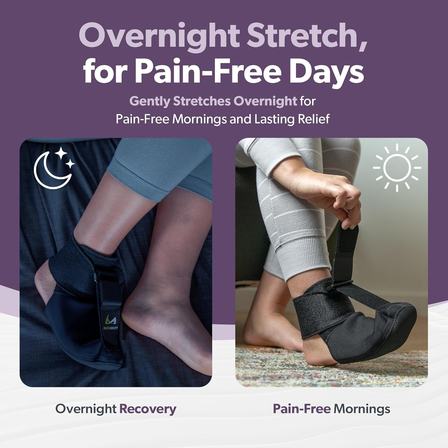 Plantar Fasciitis Night Splint Sock Small Adjustable Foot Support Pain Relief
