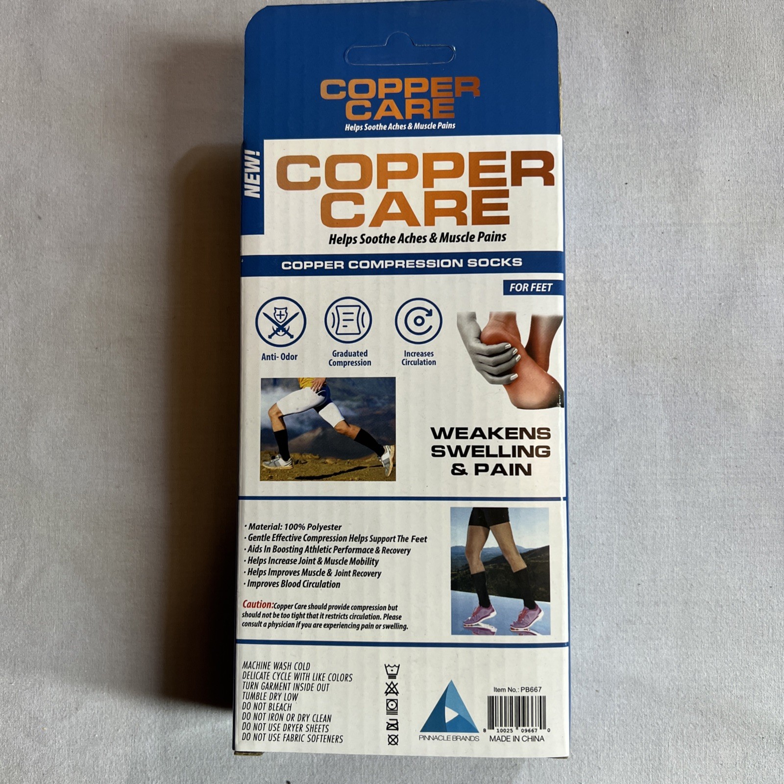 Copper Care Unisex Adult COMPRESSION SOCKS Soothes Aches & Pains Men & Women