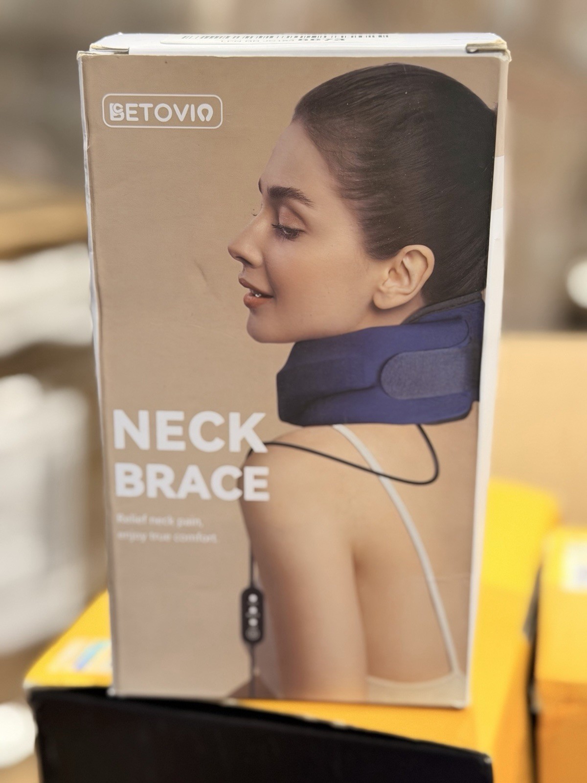 Betovio Neck Brace Cervical W/ Heating Pad Blue-Unisex