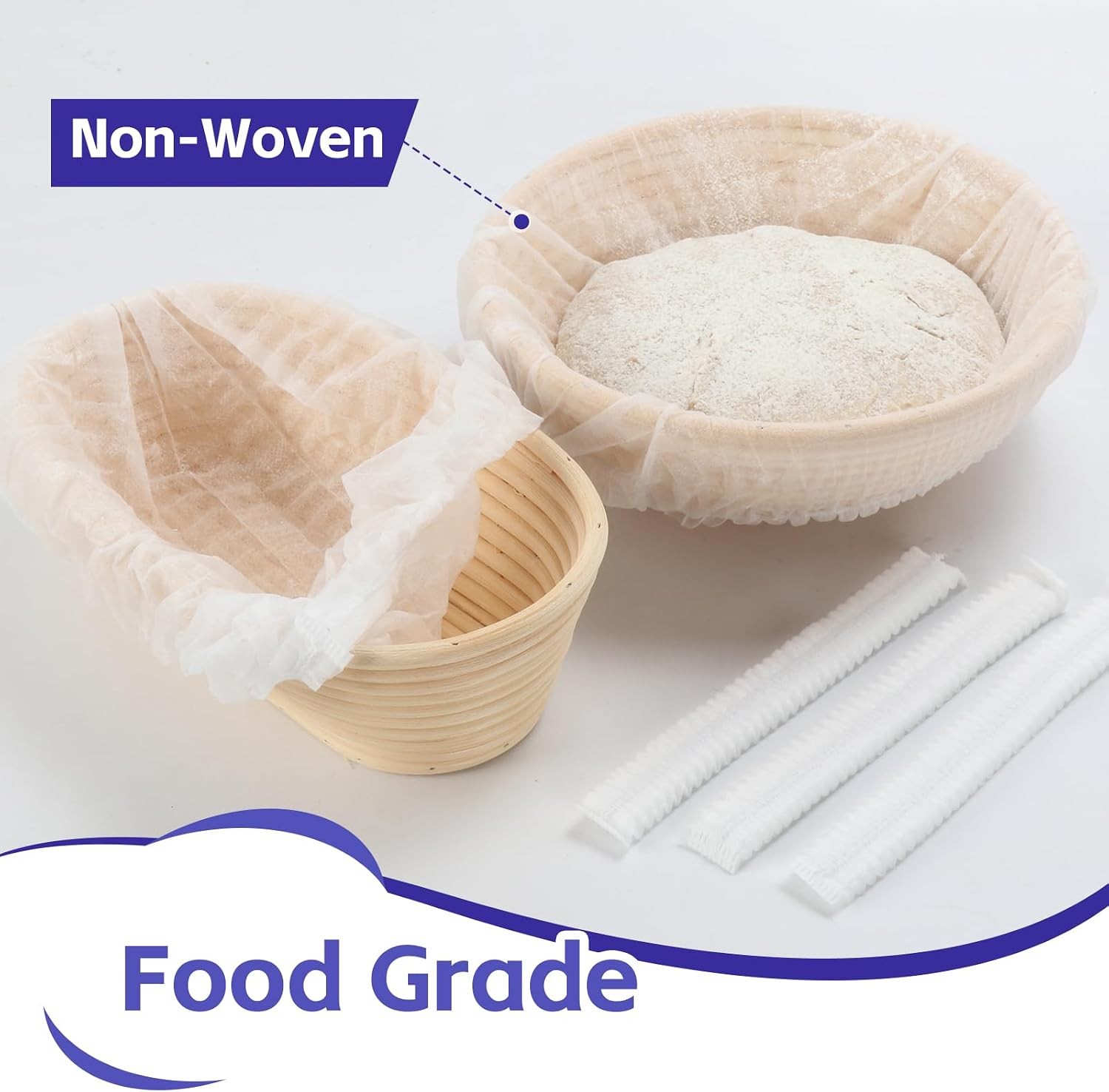 100 Pcs Disposable Non-Woven Bread Proofing Basket Liner Cover Fit 8″ 10″ 11″