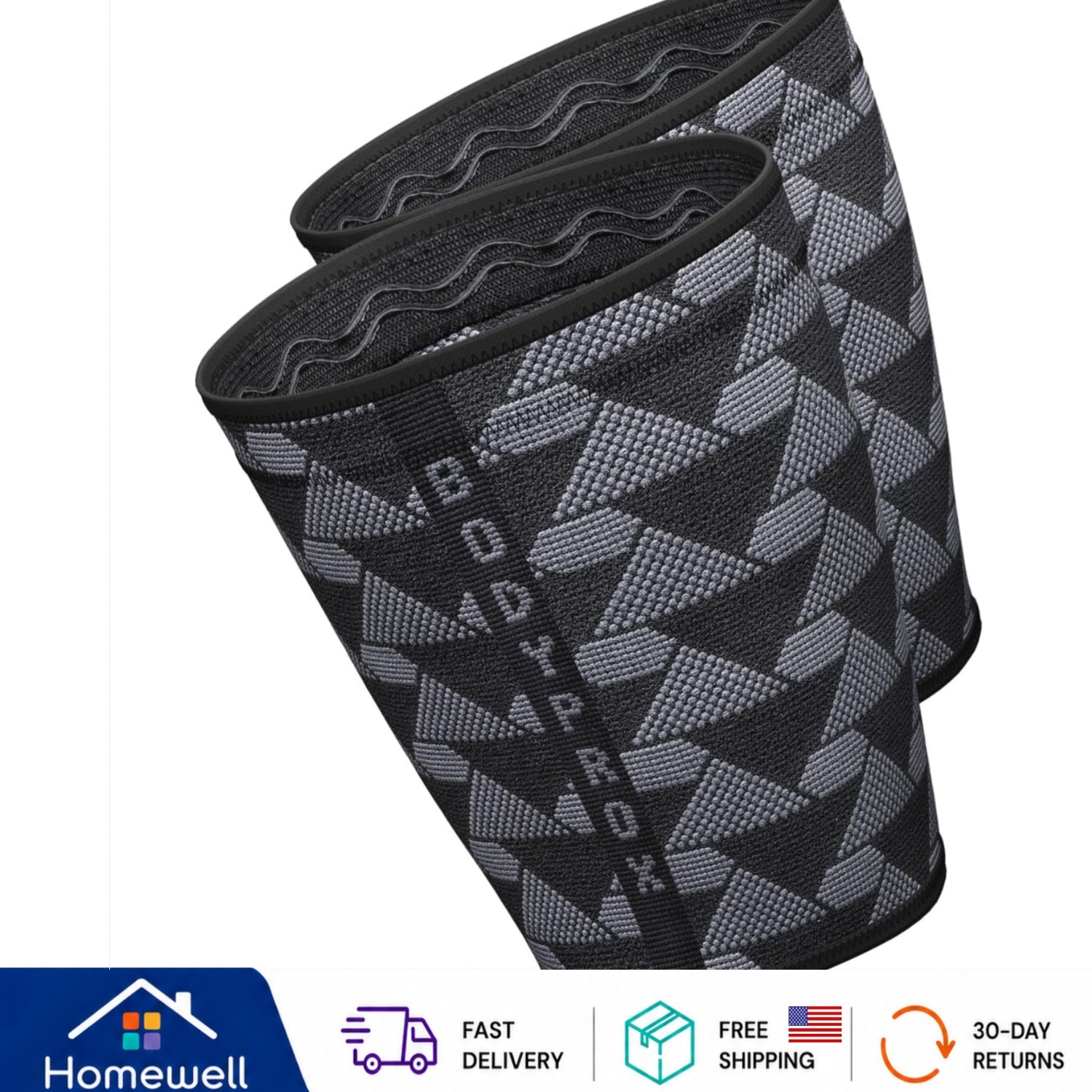 Black Thigh Compression Sleeves – Enhance Workout Performance & Recovery
