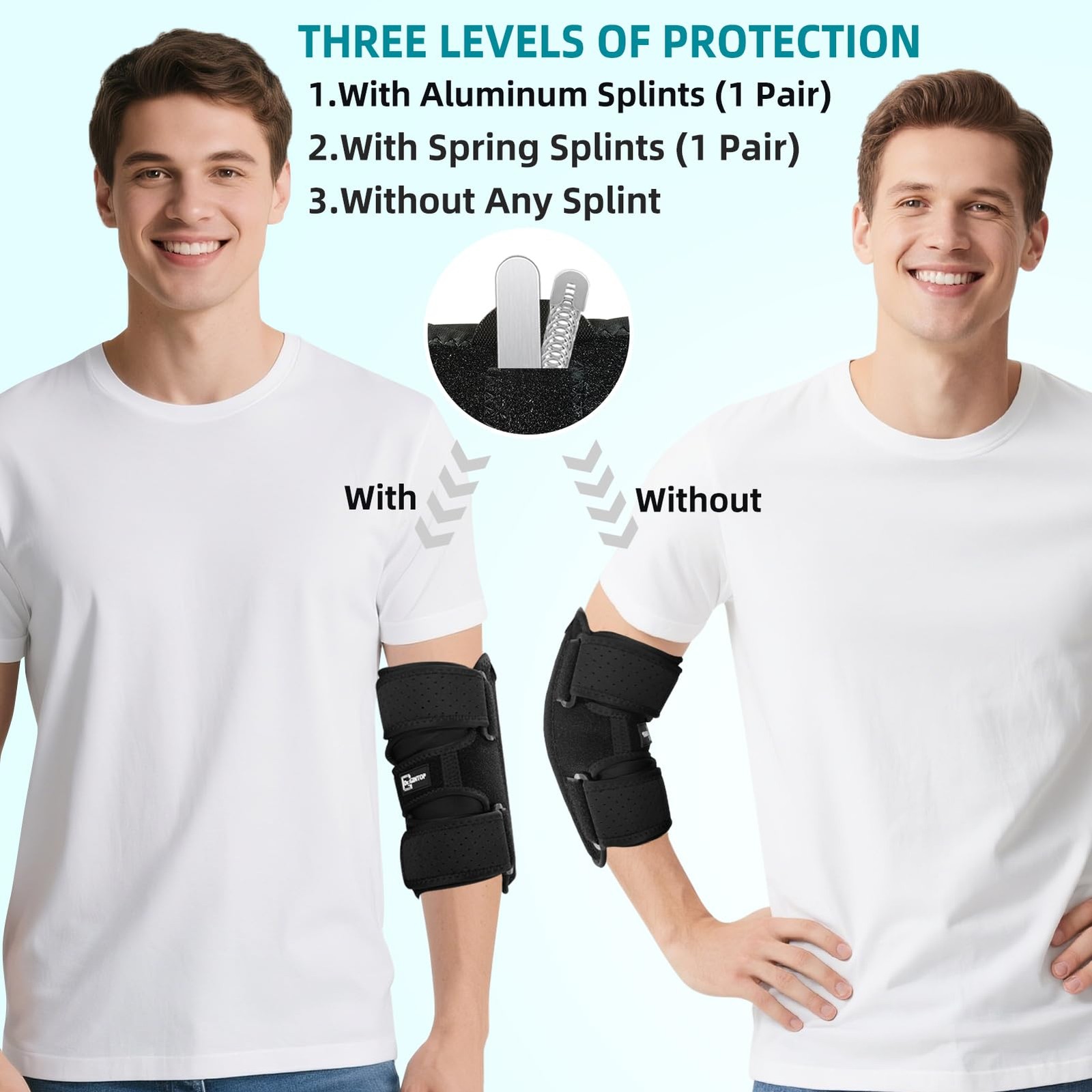 Elbow Brace for Ulnar Nerve Entrapment, Adjustable Elbow Splint w/ 4 Removabl…