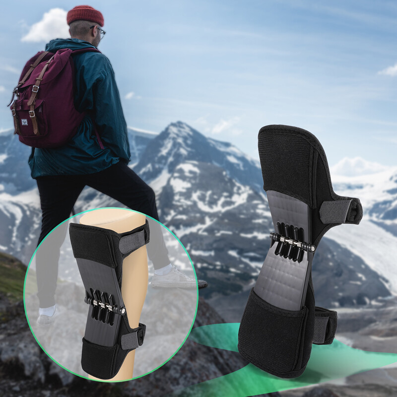 2Pcs Joint Support Brace Knee Pads Booster Lift Squat Sports Power Spring Force