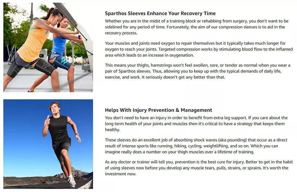 2PK Thigh Wrap Support Hamstring Compression Leg Brace Sleeve Adjustable Sport++