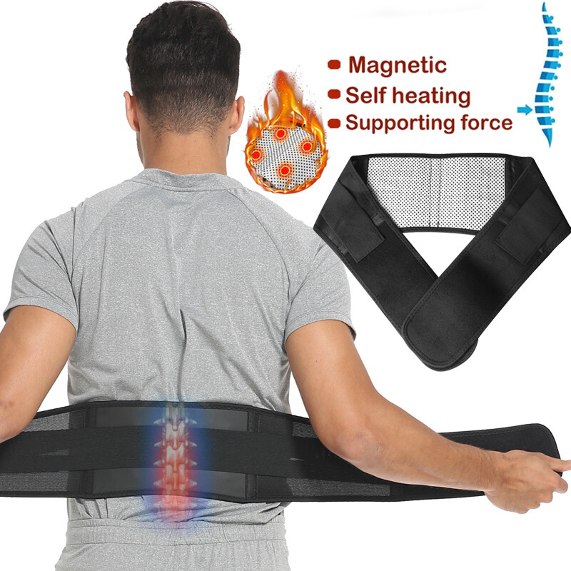 2Pcs Lower Back Brace Pain Self Heating Belt Lumbar Support Belt Gym