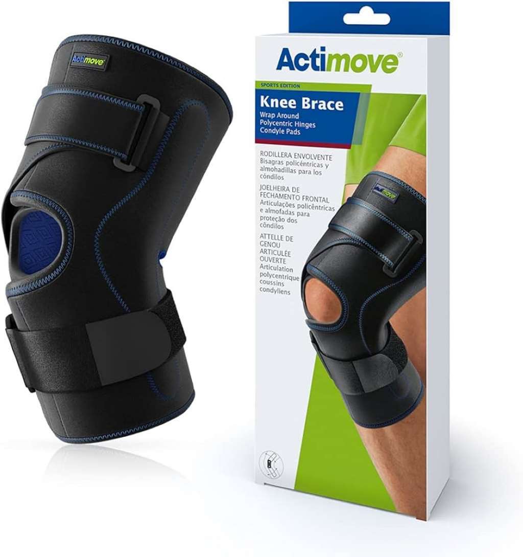 Actimove Knee Brace Wrap Around, Polycentric Hinges, Condyle Pads Black X-Small