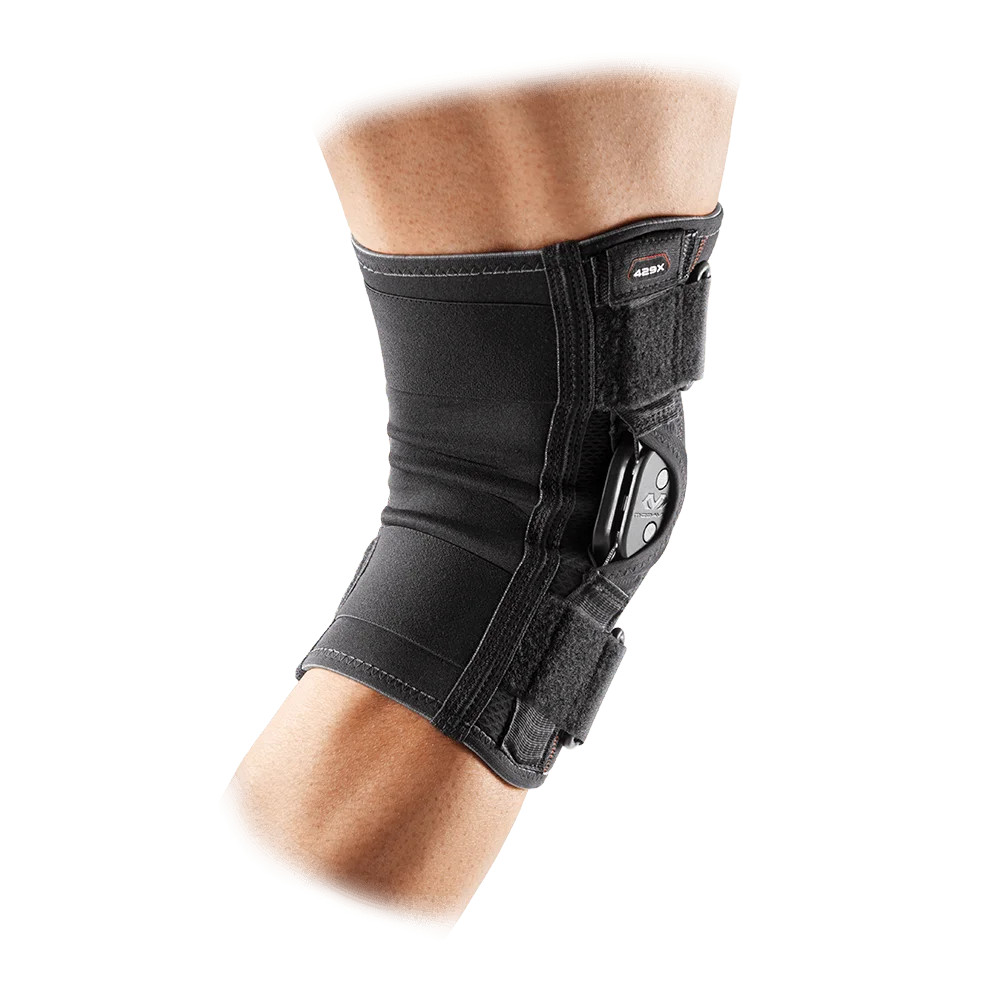 MD429X Knee Brace, Polycentric Hinges & Cross Straps, Black, Adult XL