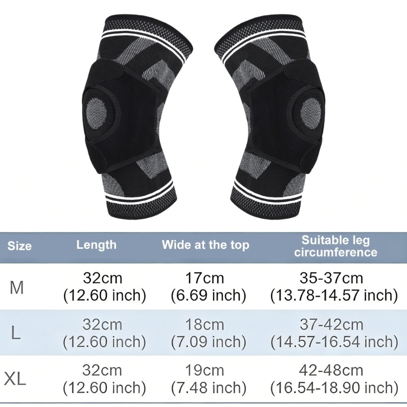 1 Pair Adjustable Knee Sleeves Knee Wrap for Muscle Support and Warmth Retention