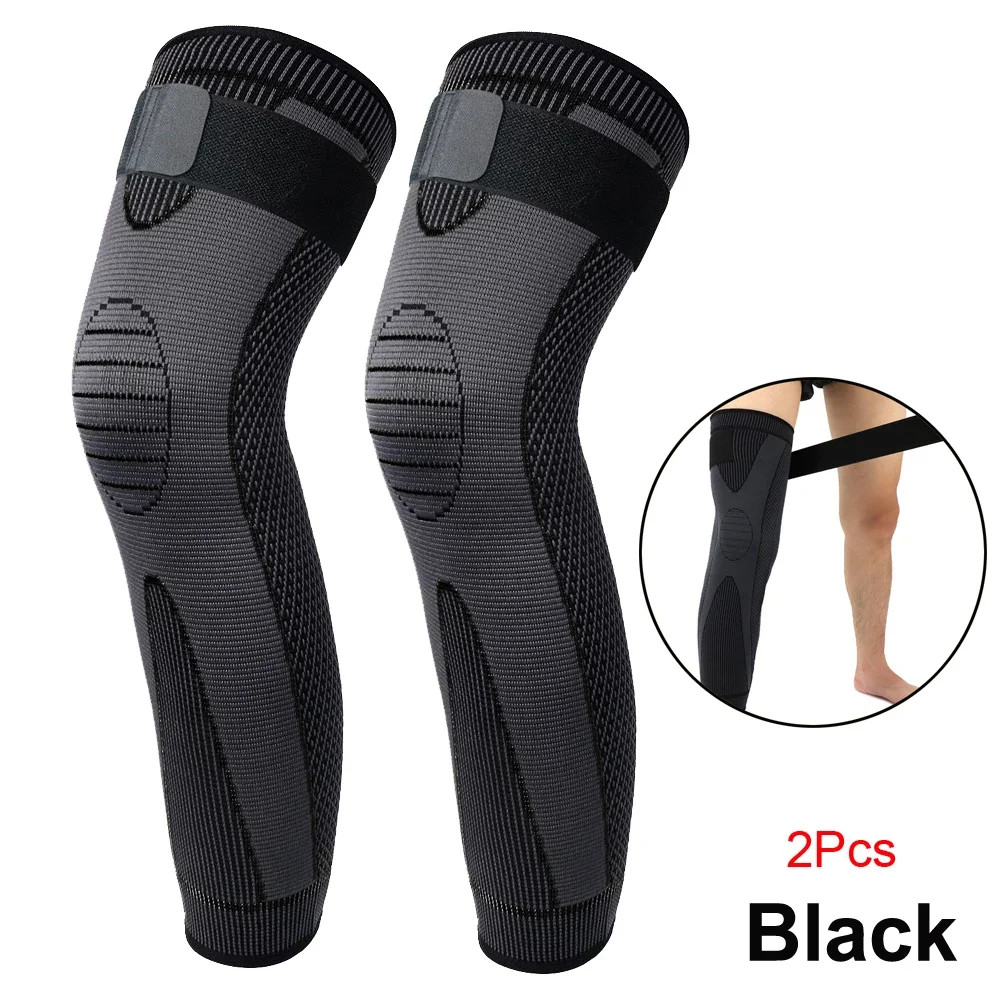 1/2Pcs Full Leg Compression Sleeve with Compression Strap for Women Men Long Leg
