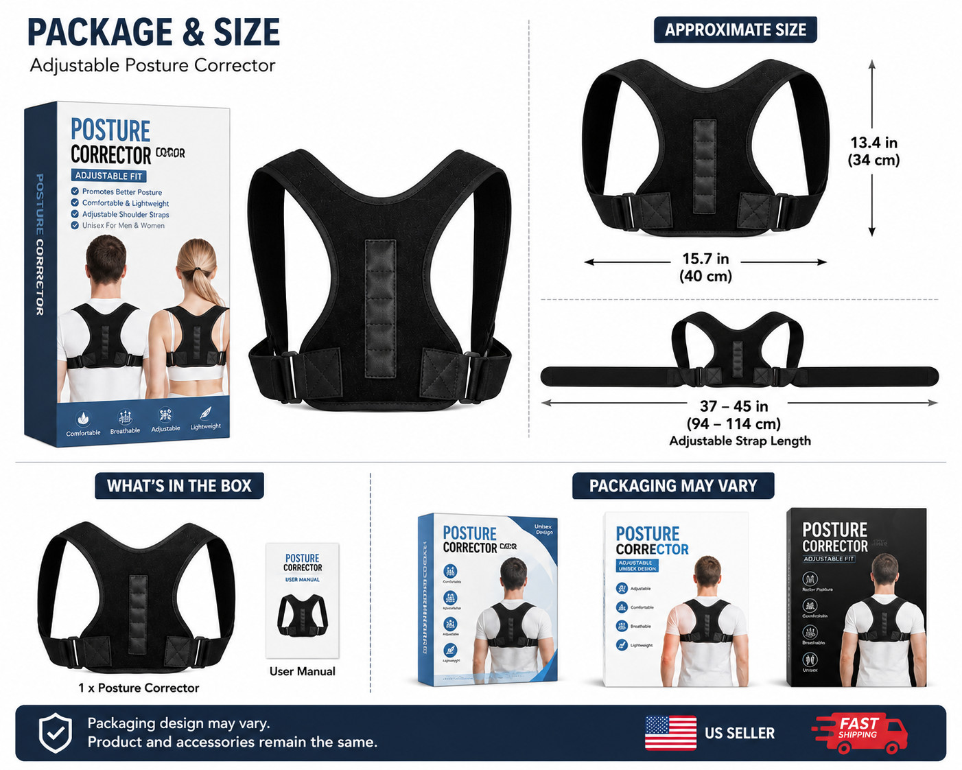 Adjustable Posture Corrector Back Brace Shoulder Support Belt for Men Women