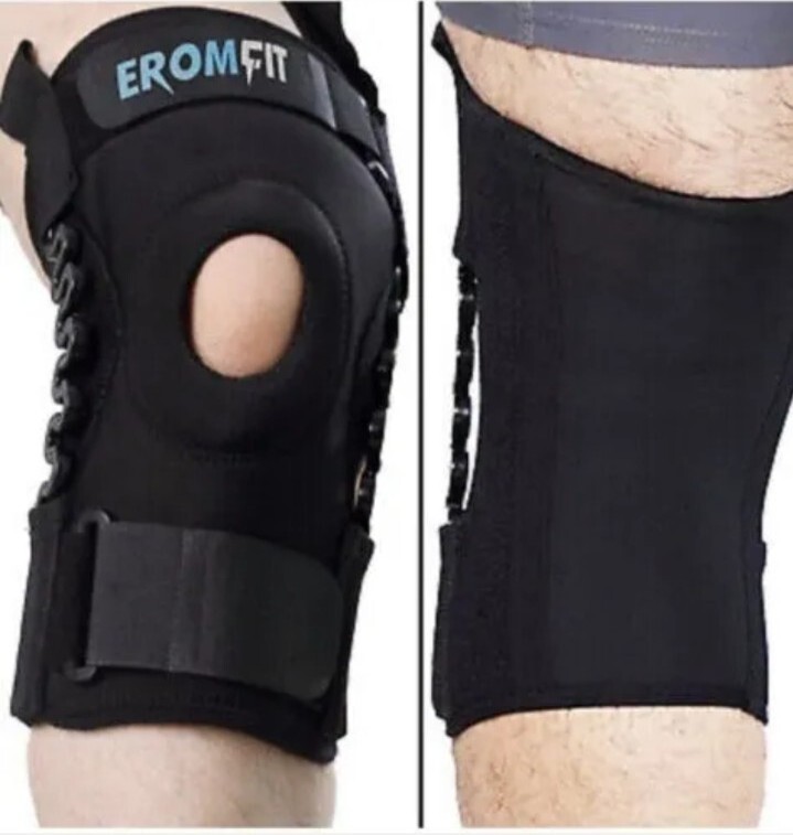 EROMFIT Knee Brace with Side Stabilizers and Open Patella Maximum Knee Support M