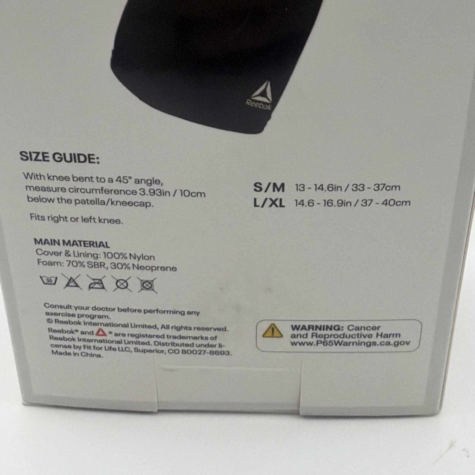 Reebok Neoprene Knee Sleeve. Size S/M Premium support, comfort-fit fabric