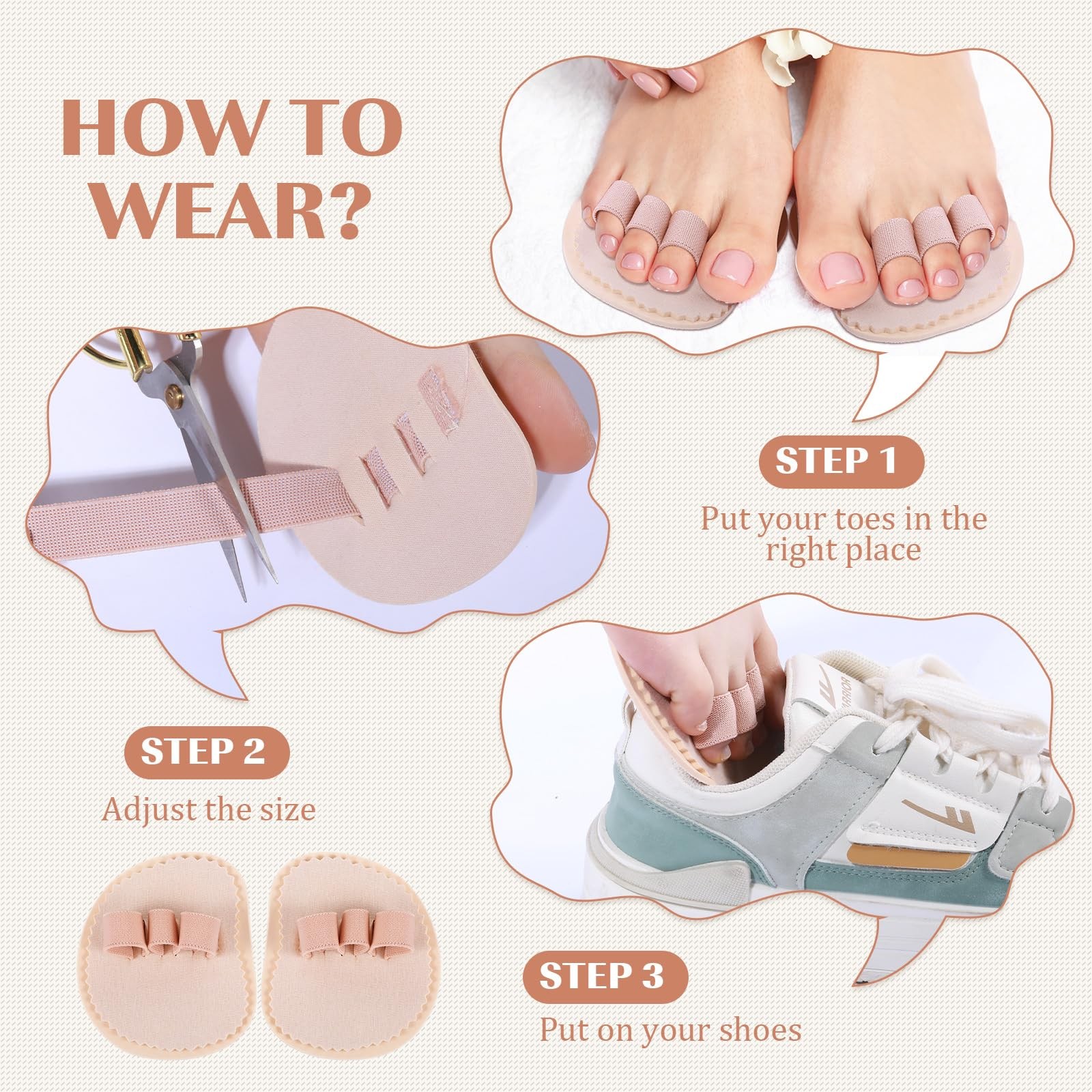 BBTO 2 Pieces Toe Splint Hammer Straightener Corrector with 3…