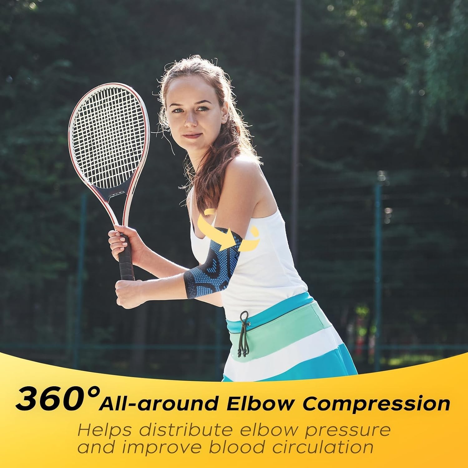 Copper Elbow Compression Sleeve 1 Pair, Tennis Elbow Brace for Men Women, Elb…