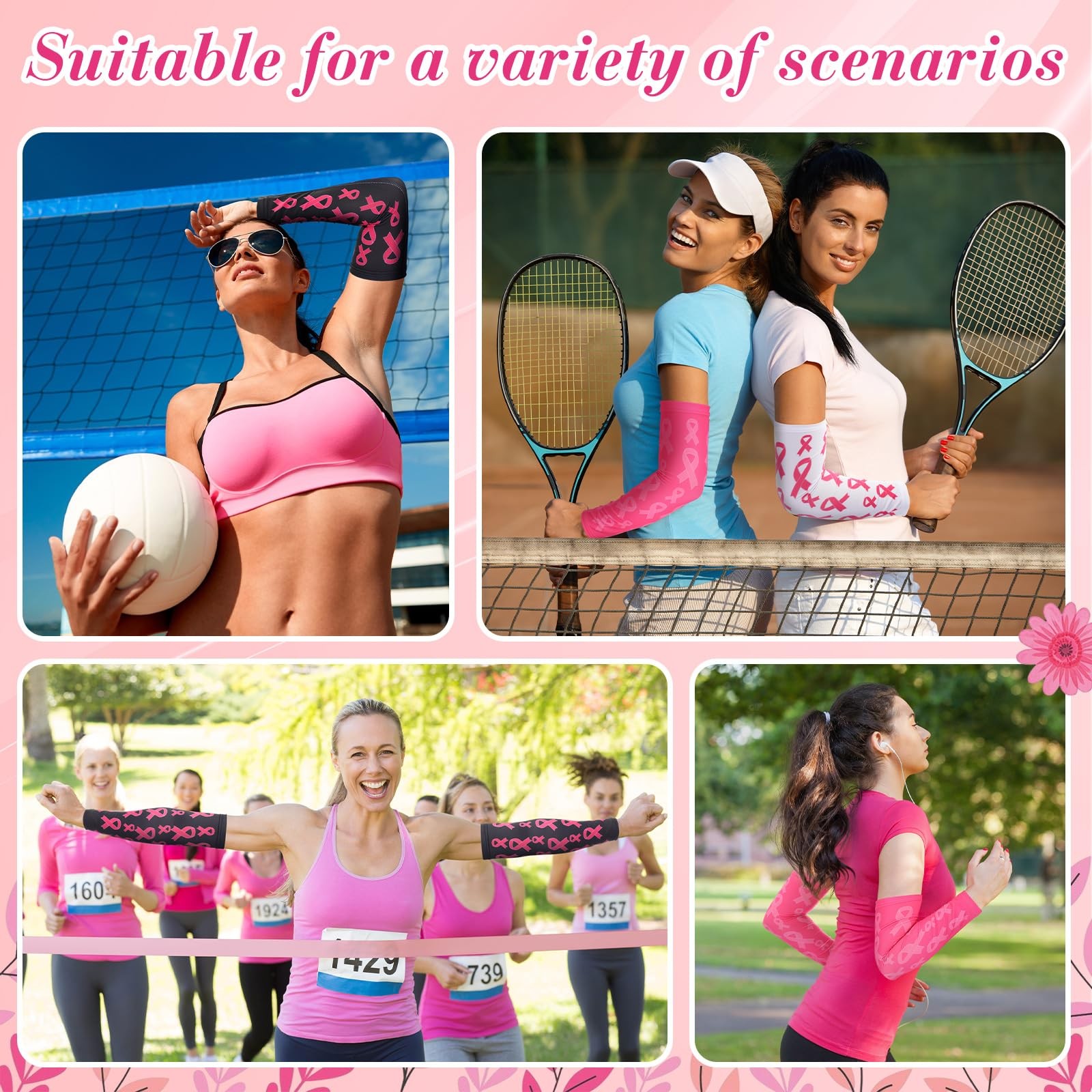 Pink Football Arm Sleeves Youth Breast Cancer Awareness Bulk Sport 24 PCS