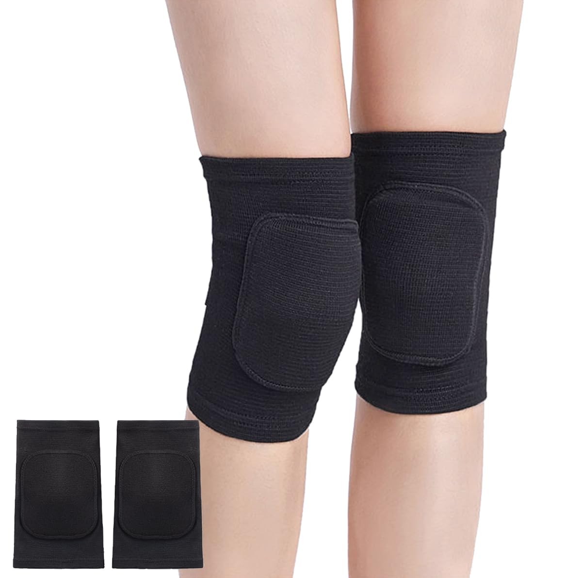 Black Soft Knee Pads Men Women Dance Wrestling Basketball Large Protector
