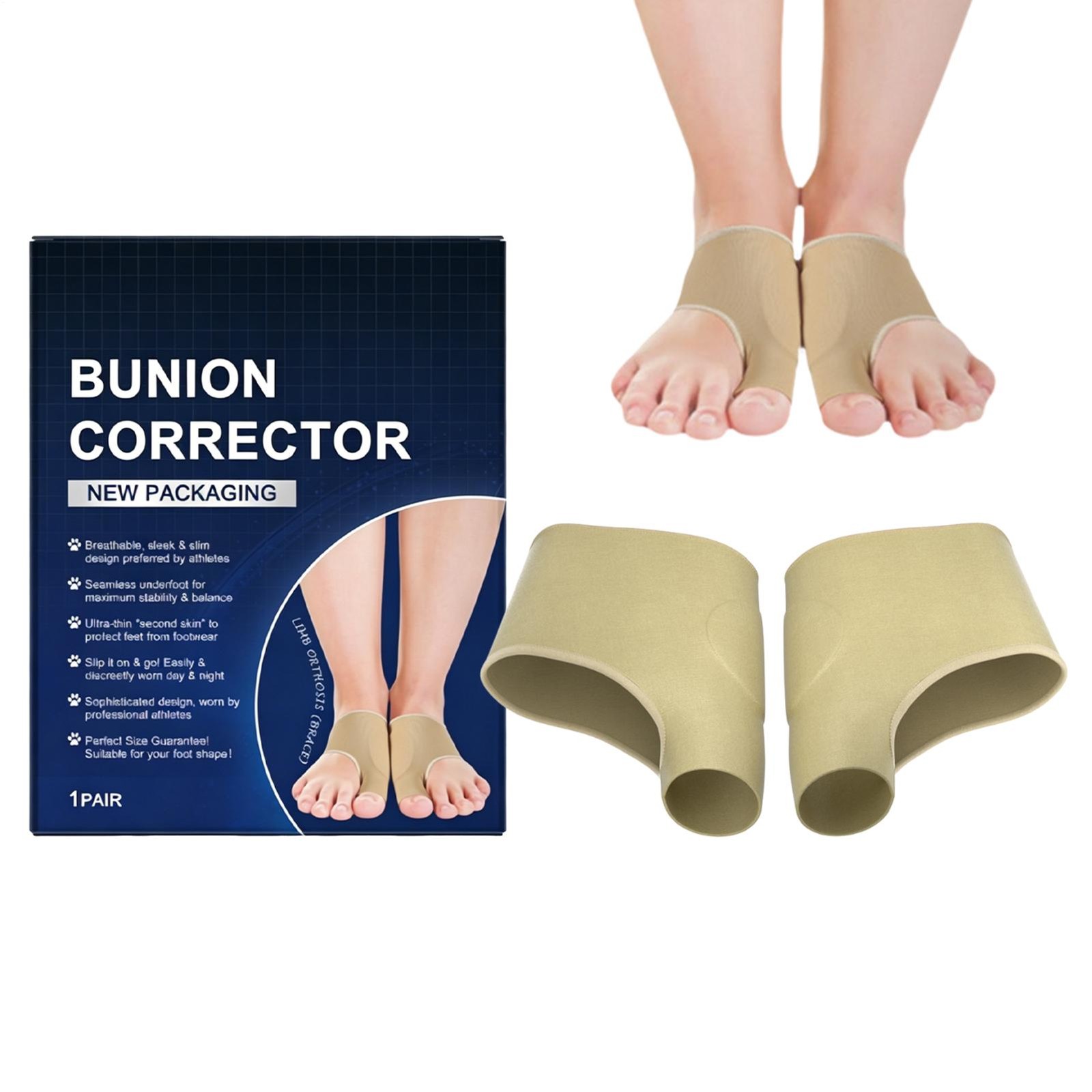 Toe Bunion Protector Support Hallux Valgus Corrector Anti Friction 2X Fabric Gel