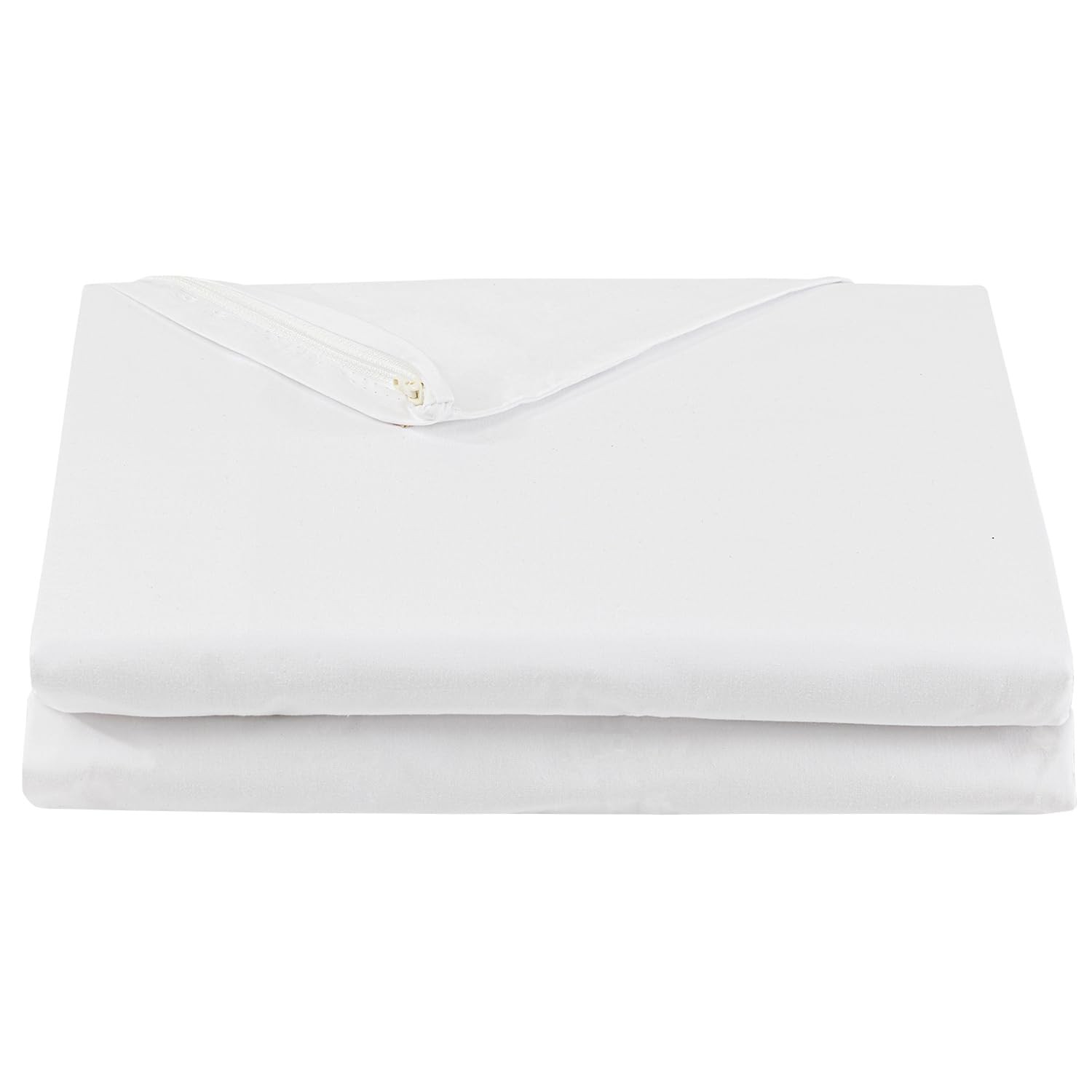 FULI 100% Cotton Zippered Futon Cover, Japanese Twin, Pure White