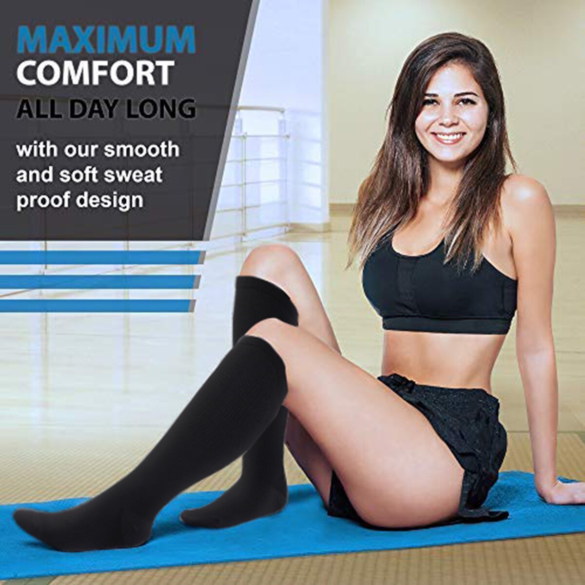 3XL XXL Wide Calf Compression Socks 15-20mmHg for Fatigue, Pain, Leg Swelling
