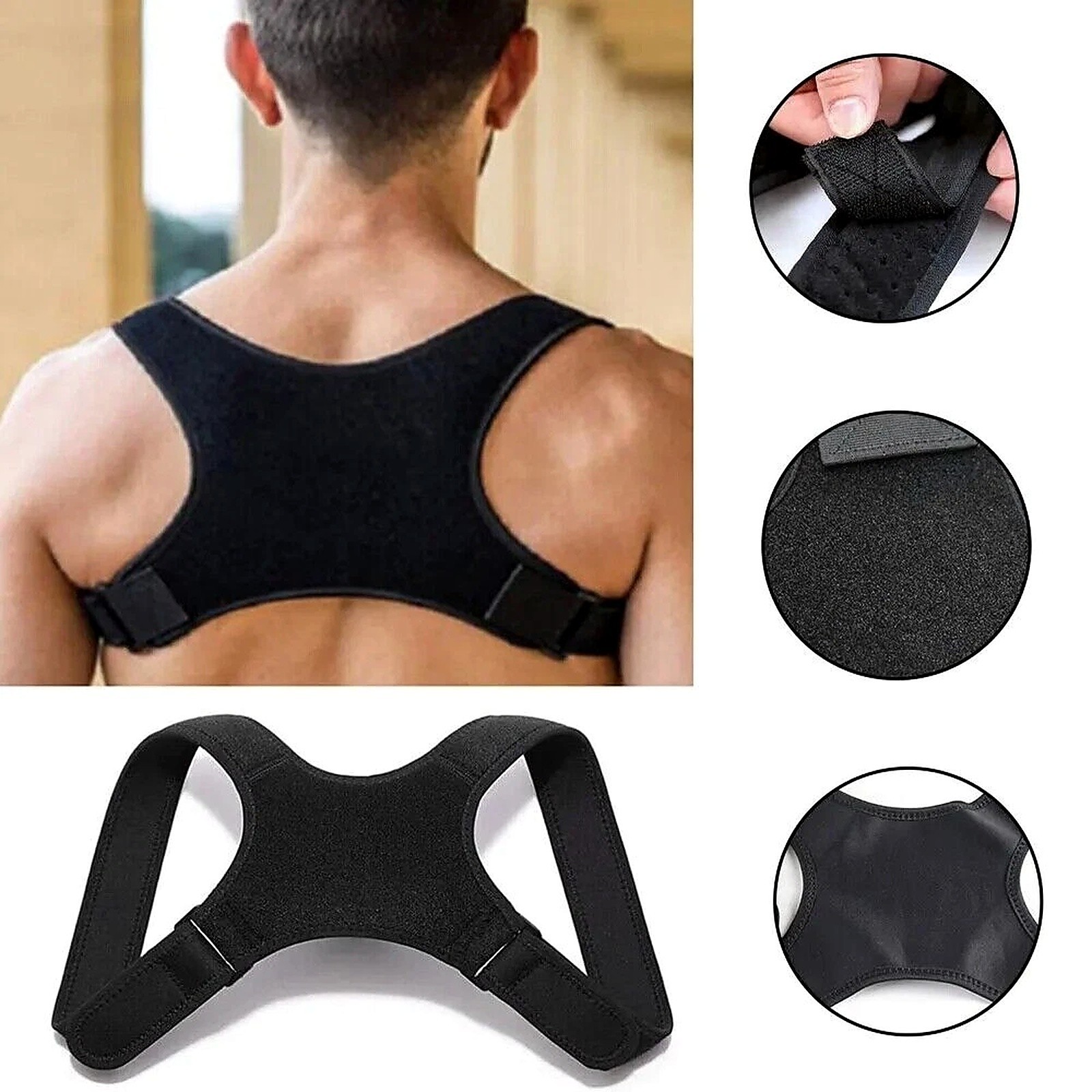 Adjustable Back Posture Corrector Shoulder Straight Support Brace Belt Men Women