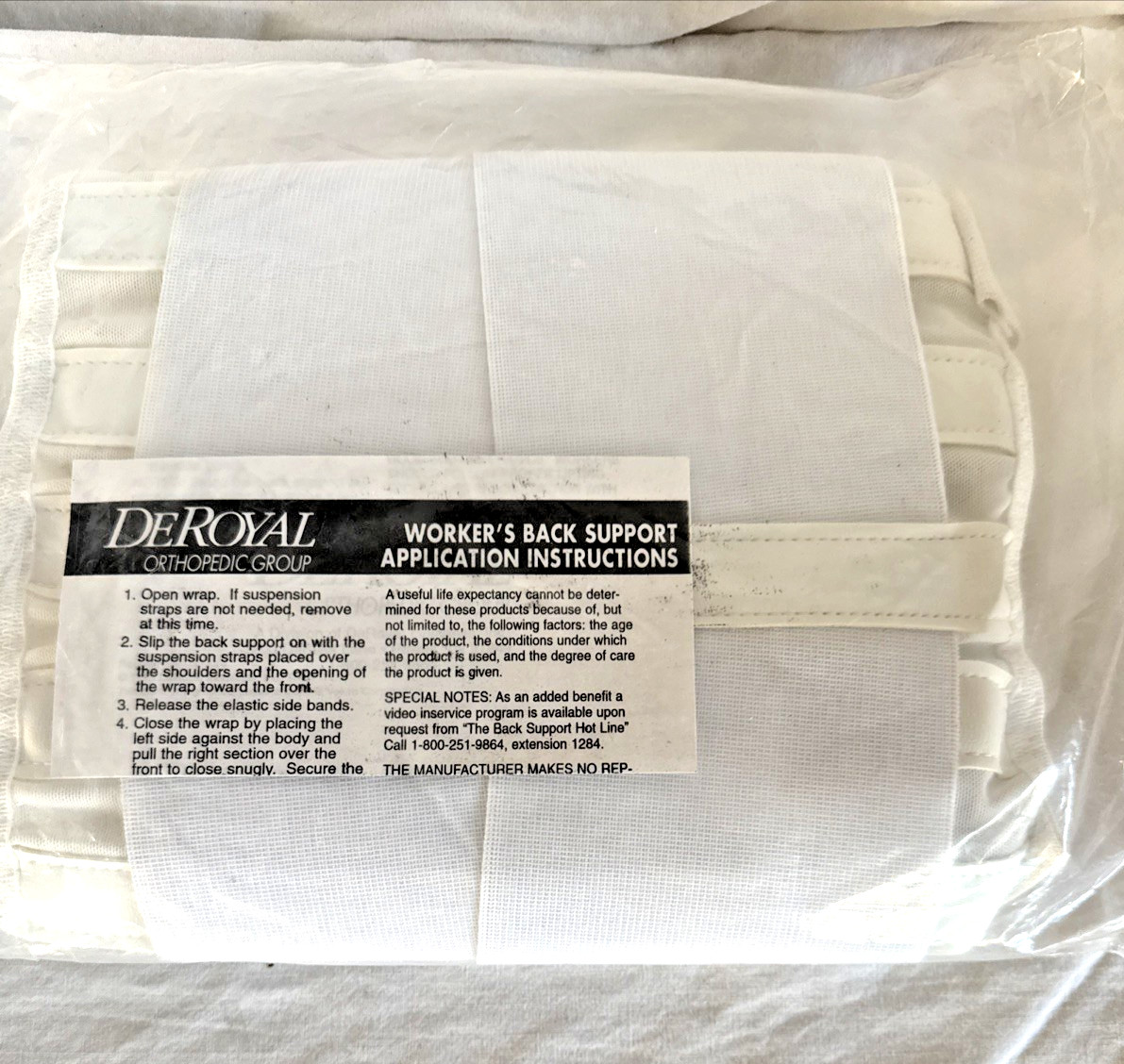 Heavy Weight Lift Belt Brace Lumbar Lower Back Waist Support W/ Suspenders White