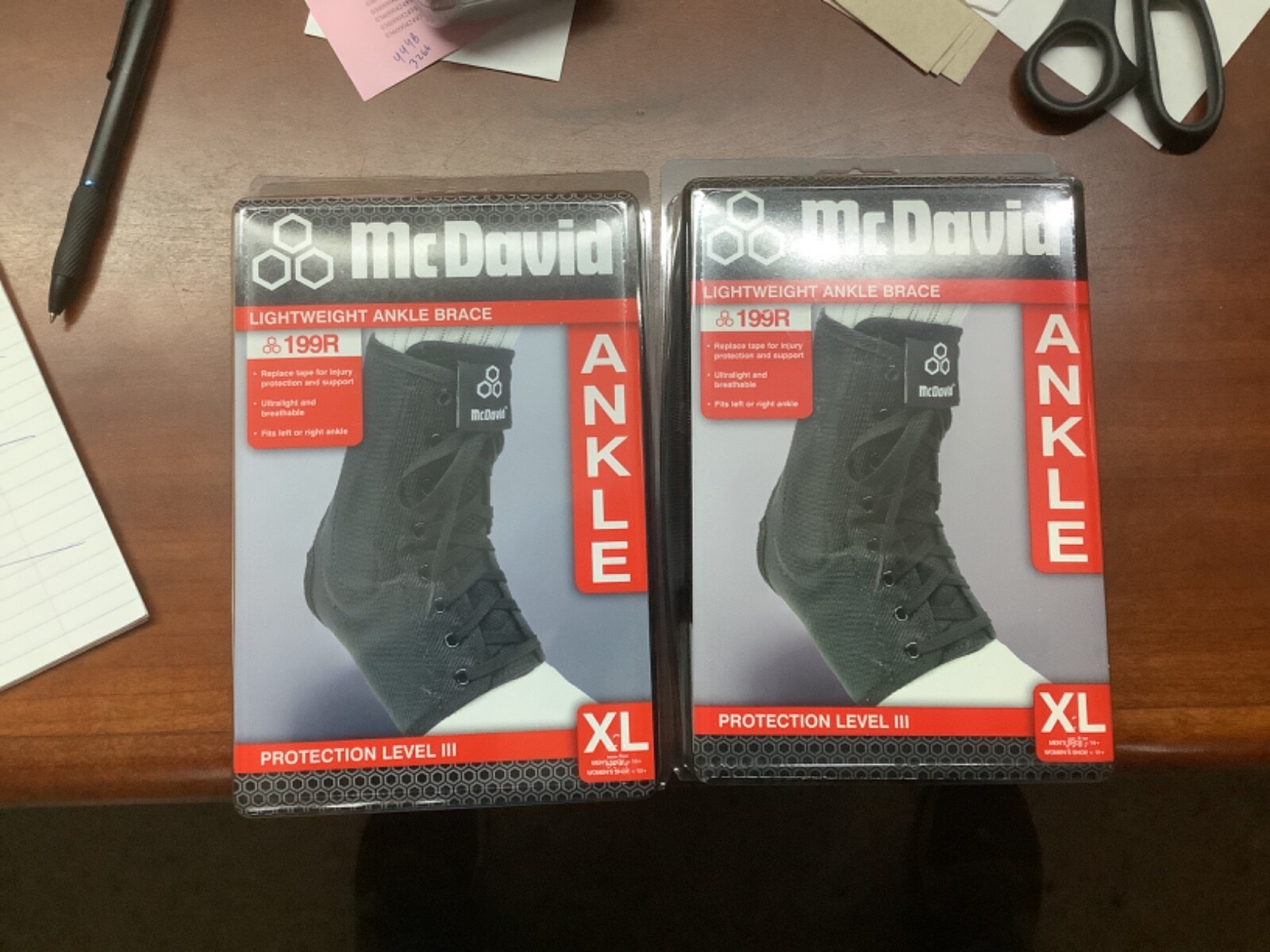 2-New McDavid UltraLight Weight Ankle Brace 199R Protection III Size XL