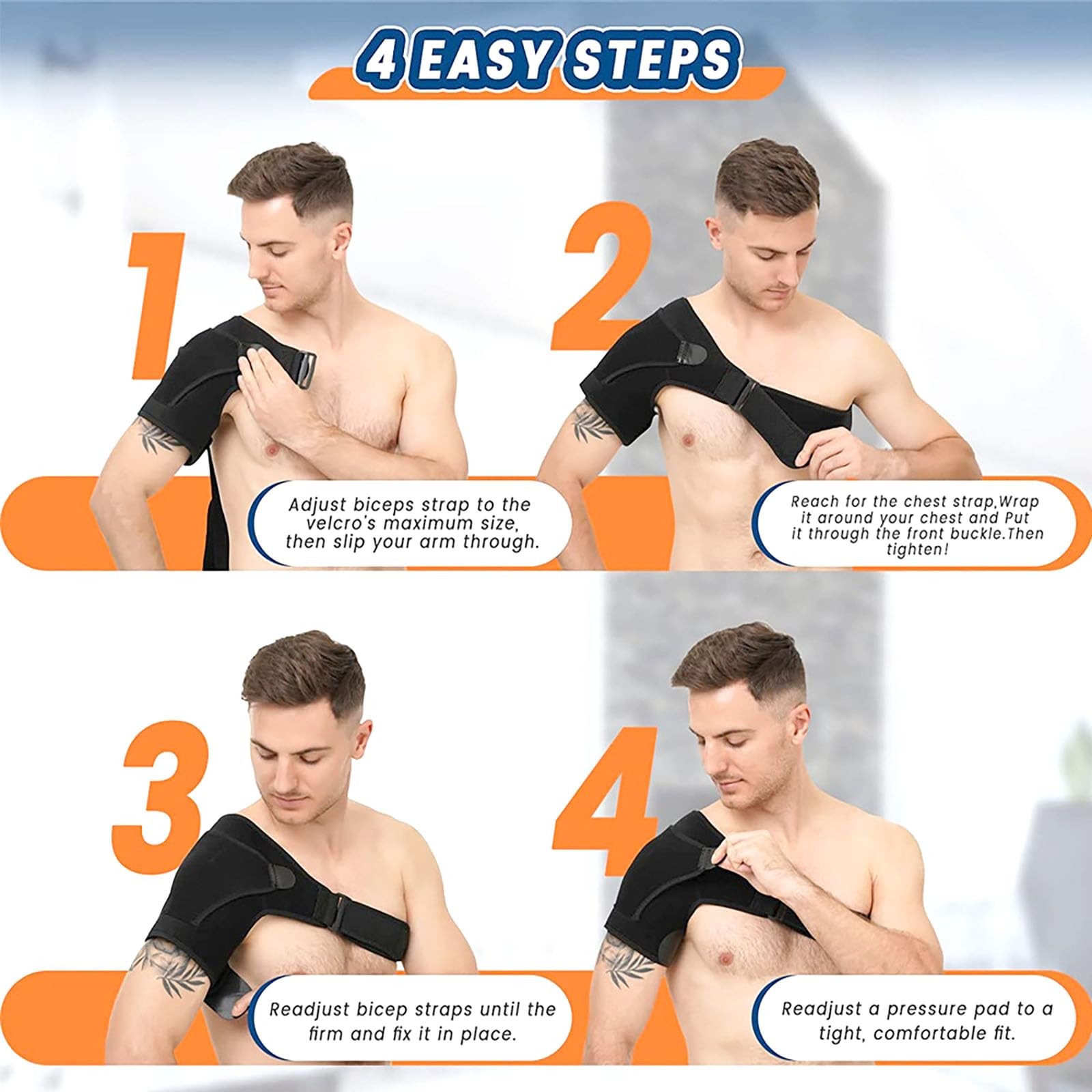 Shoulder Brace, Adjustable Large Size Shoulder Support for Men and Women Spoo…