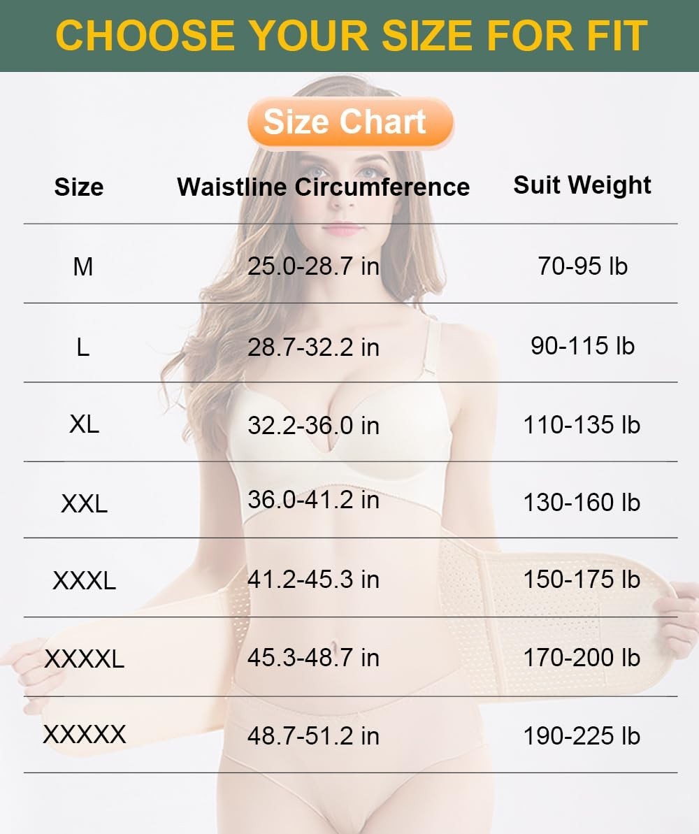 Adjustable Abdominal Binder – Postpartum Belly Wrap & Hernia Support, X-Large