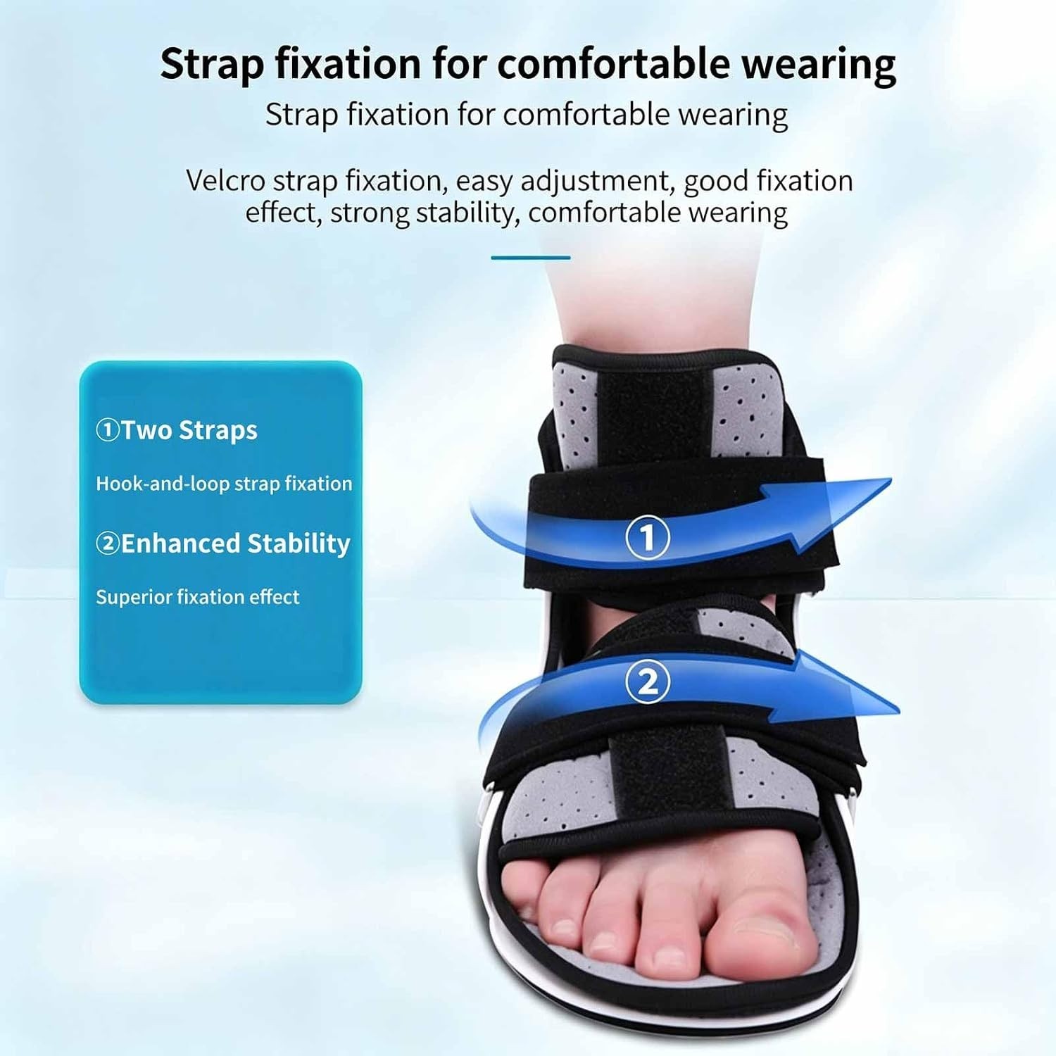 Adjustable Rigid Ankle Support, Lightweight Stabilizer Breathable Liner Left