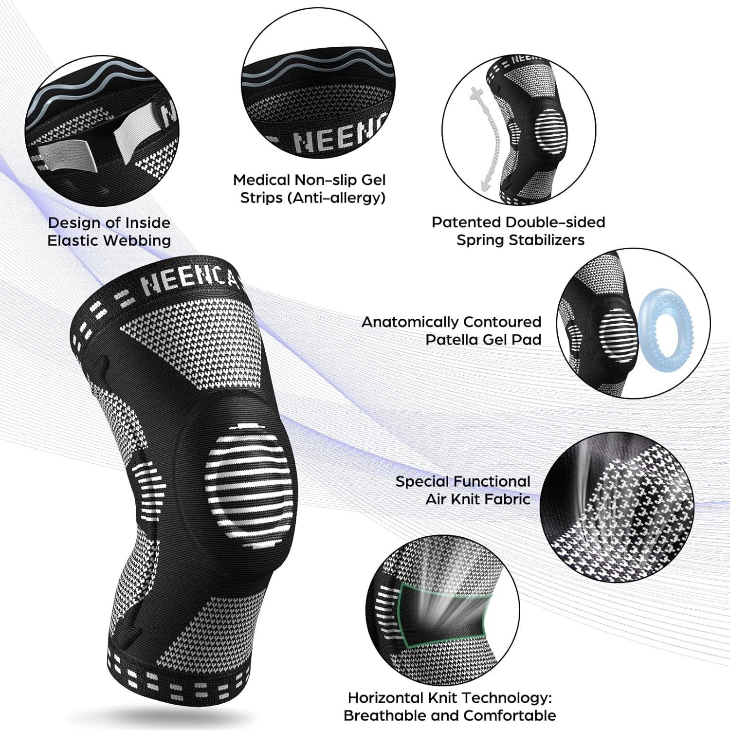 Knee Braces for Knee Pain Relief, Compression Knee Sleeves with Patella Gel P…