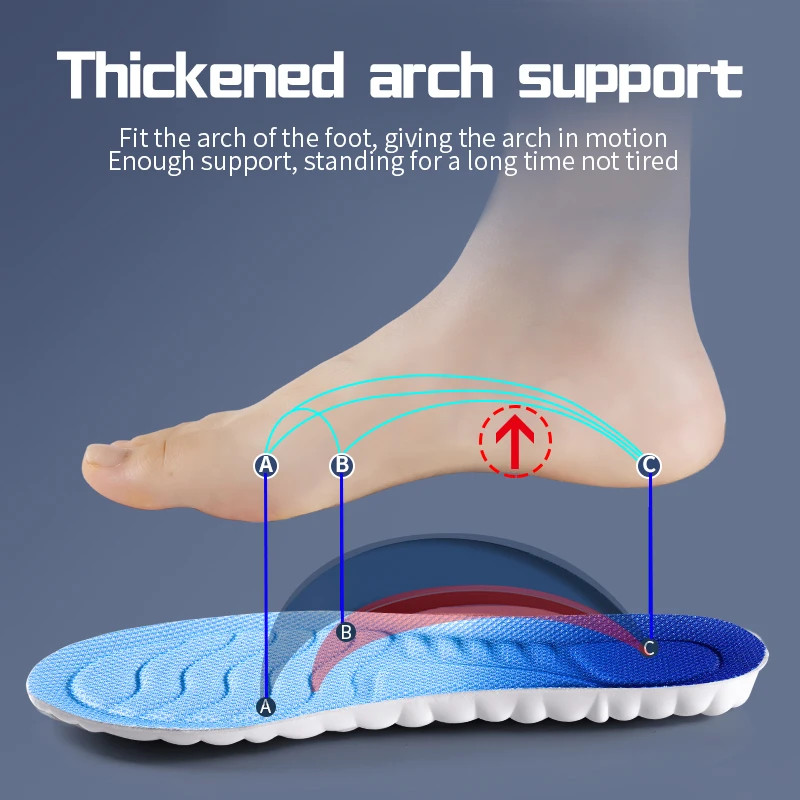 4D Cloud Technology Sports Insoles for Shoes PU Sole Soft Breathable Shock Absor