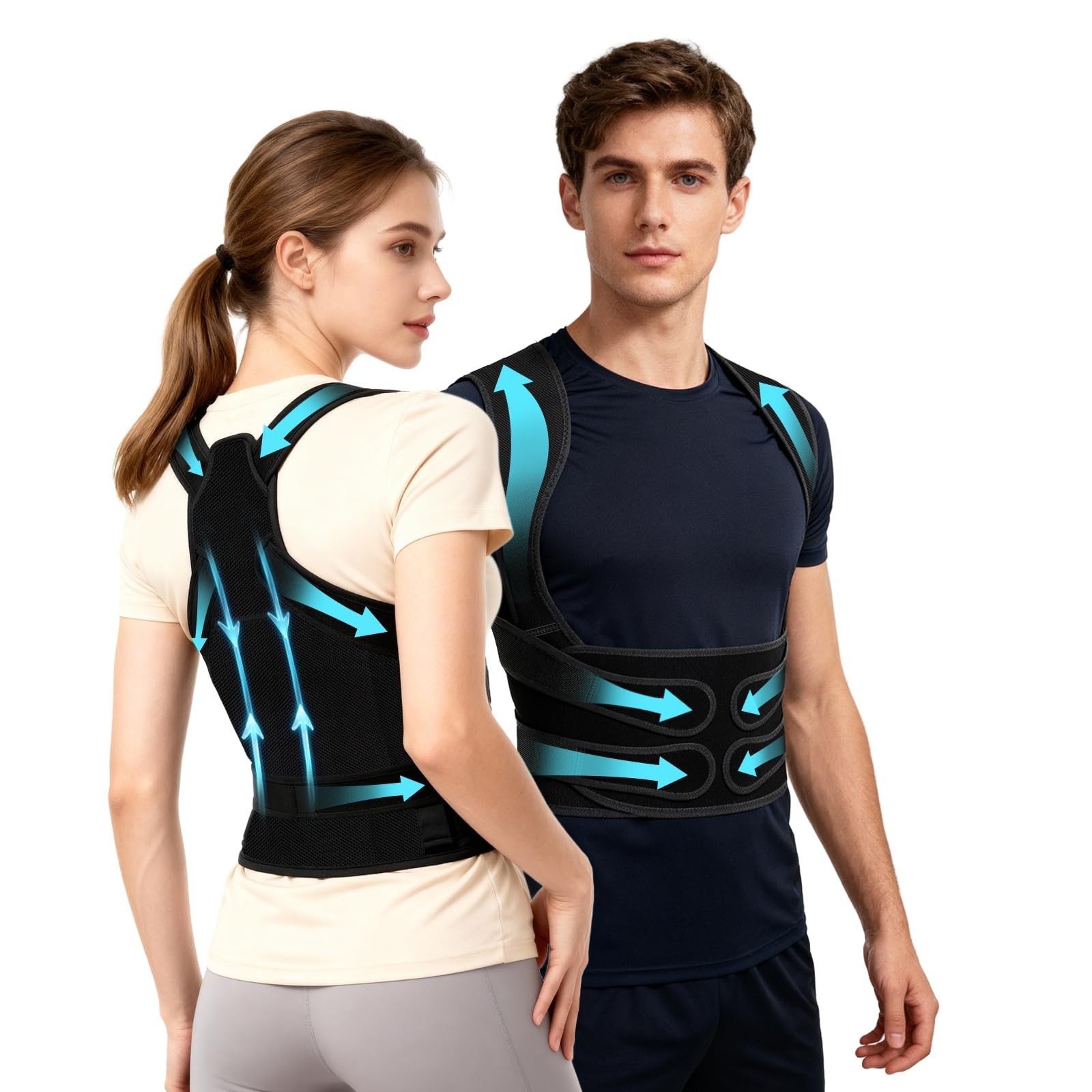 Adjustable Posture Corrector Back Brace for Neck, Shoulder & Back Pain Relief, S