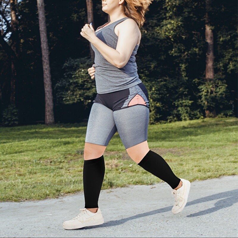 3 Pairs Plus Size 20-30mmHg Compression Calf Socks XL-7XL Footless Socks Unisex