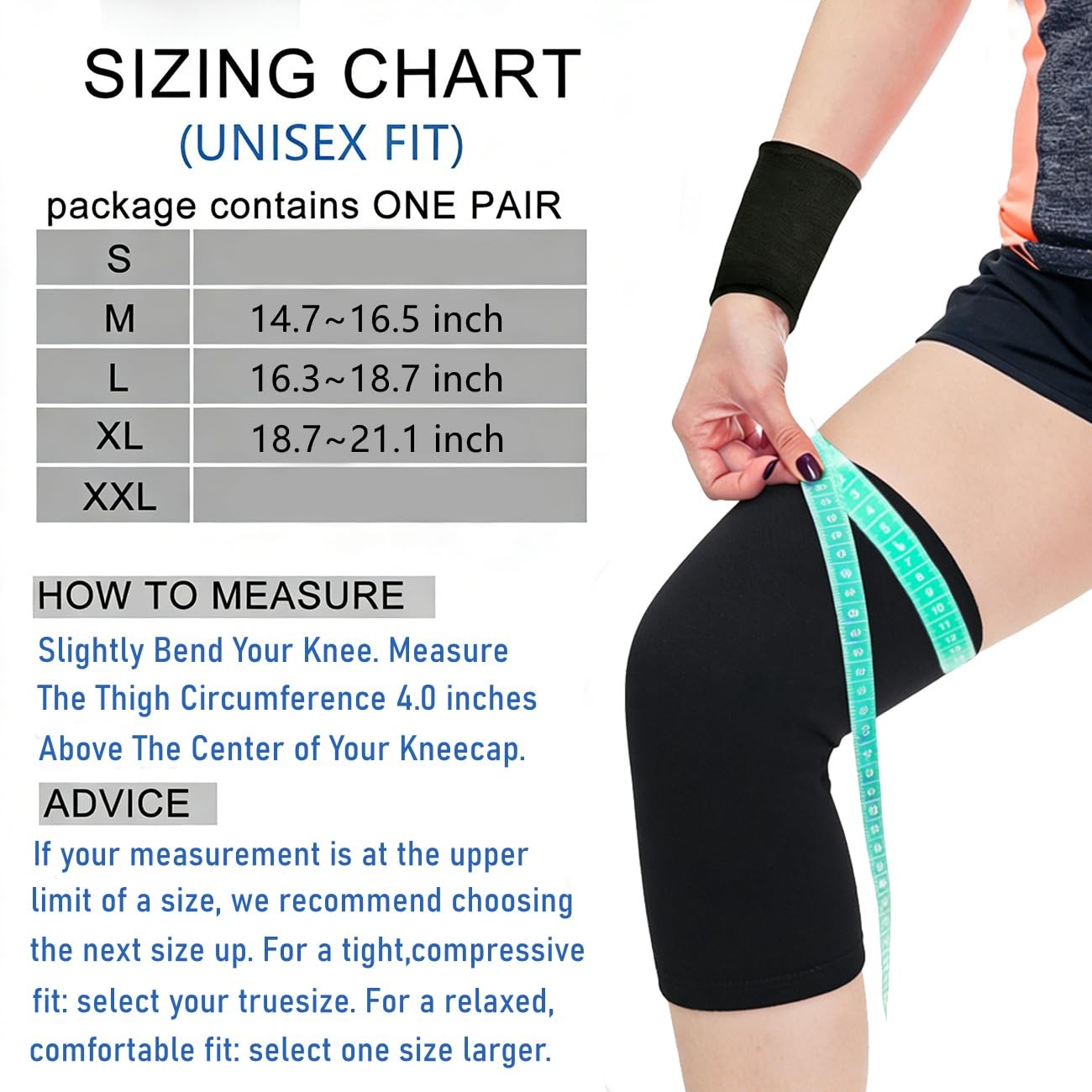 2 PCS Knee Brace Sport Knee Pad Support Compression Sleeve Running Large