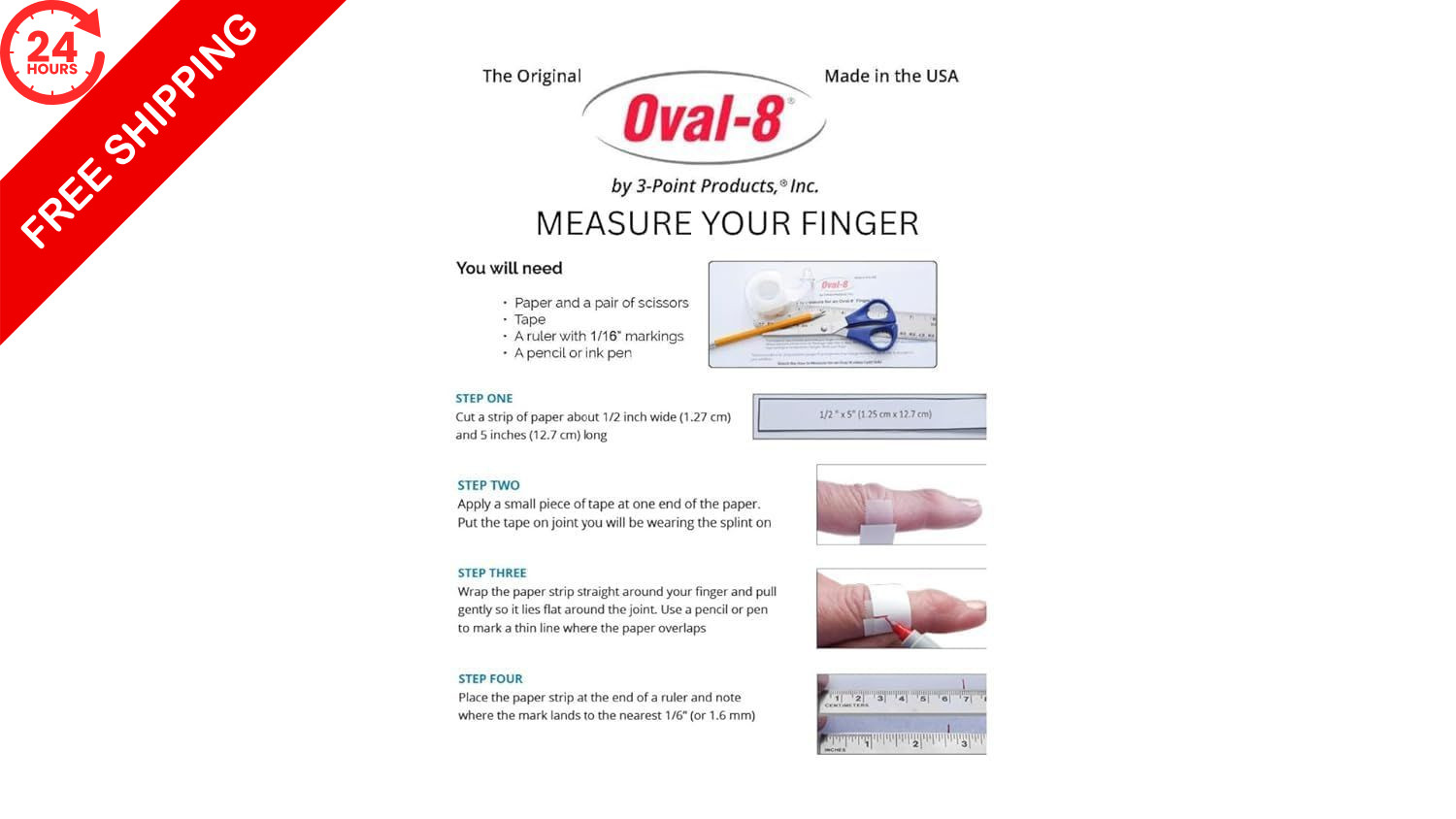 3-Point Products Oval-8 Finger Splints, Sizes 8, 9, 3 Piece Assortment, beige