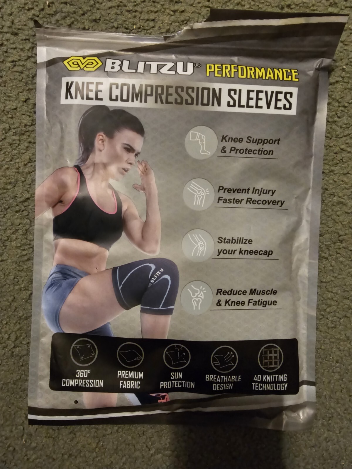 BLITZU Knee Compression Sleeve X-Large, Black