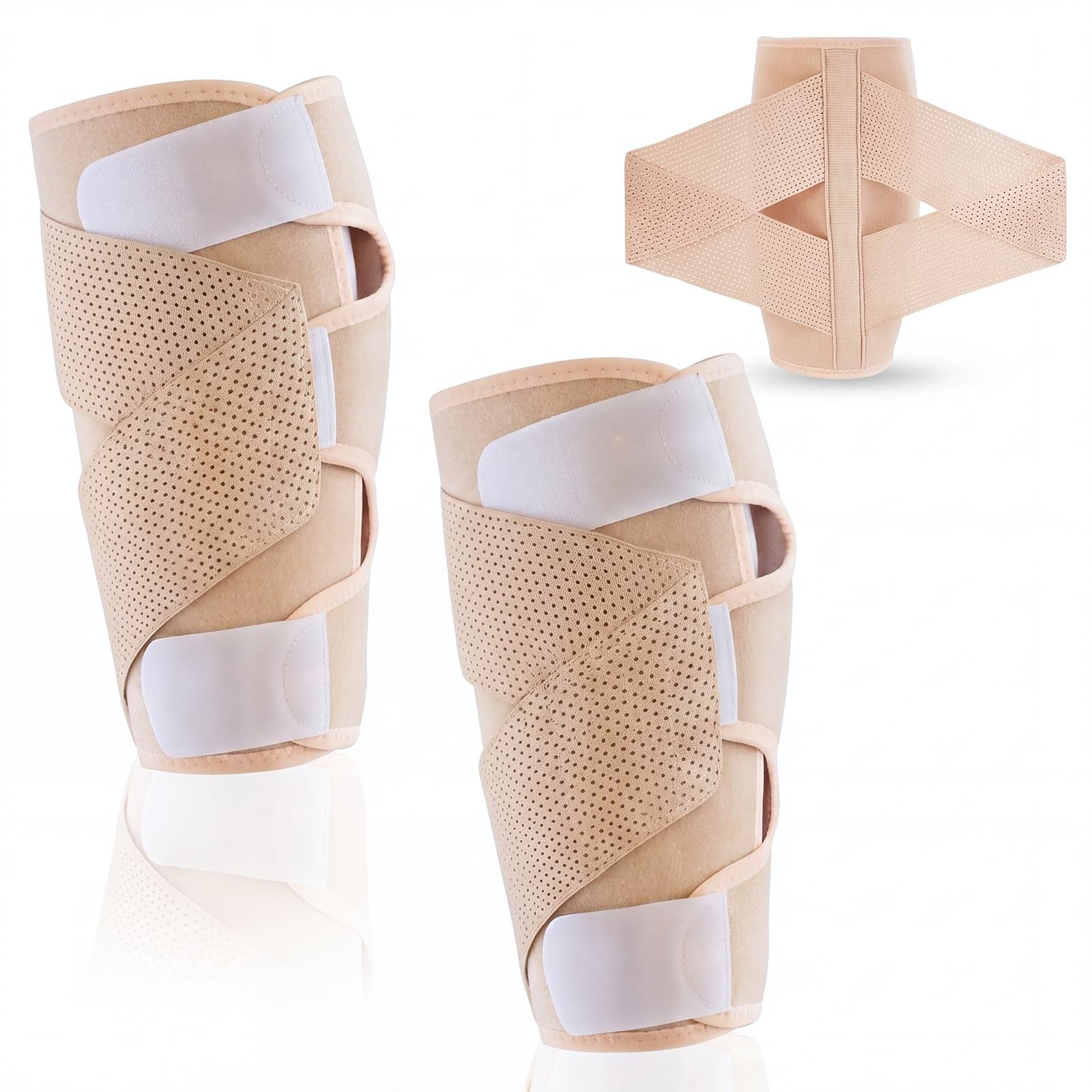 2 Pcs Compression Sleeves for Calf Swelling, Adjustable Diamond Elastic Suppo…