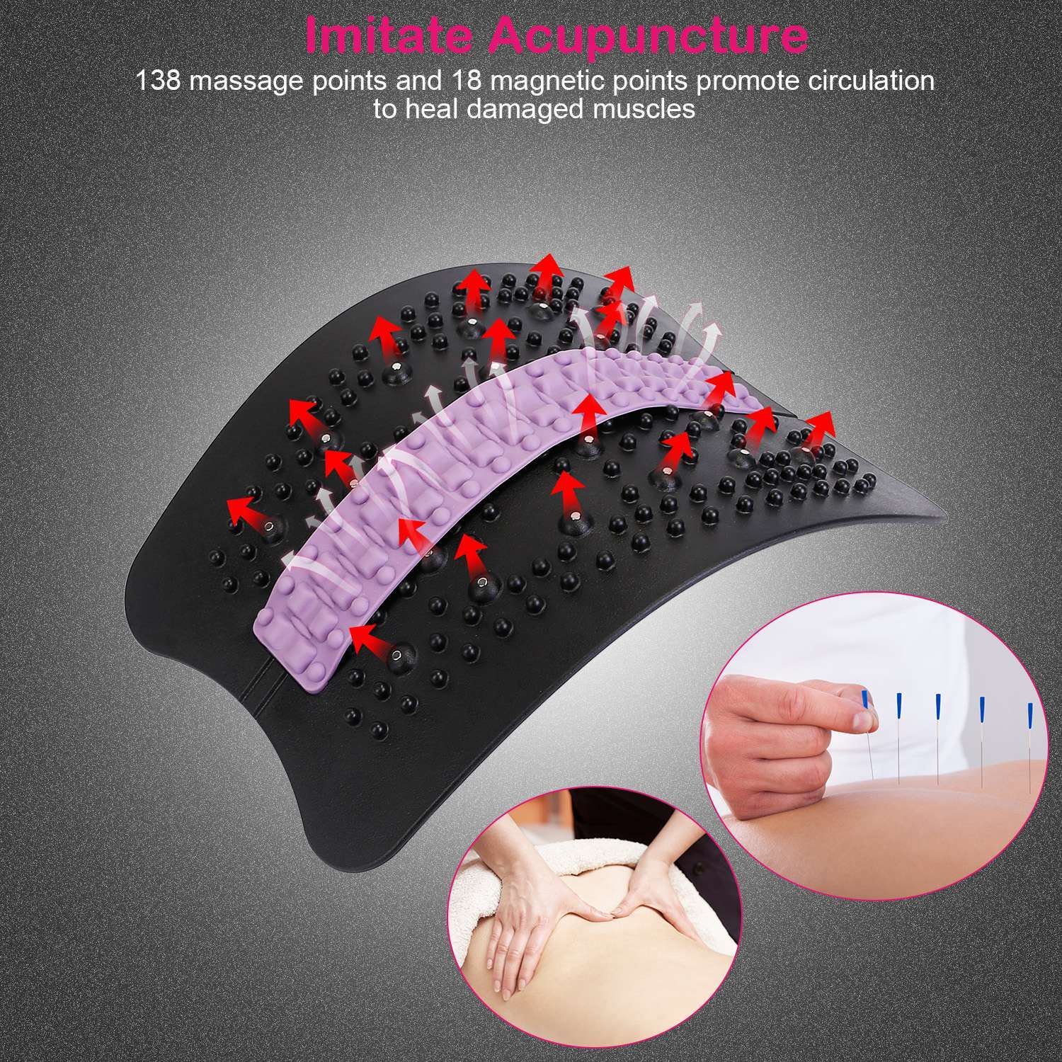 Back Stretcher Back Cracker Lower Lumbar Pain Relief Back Adjustable Height