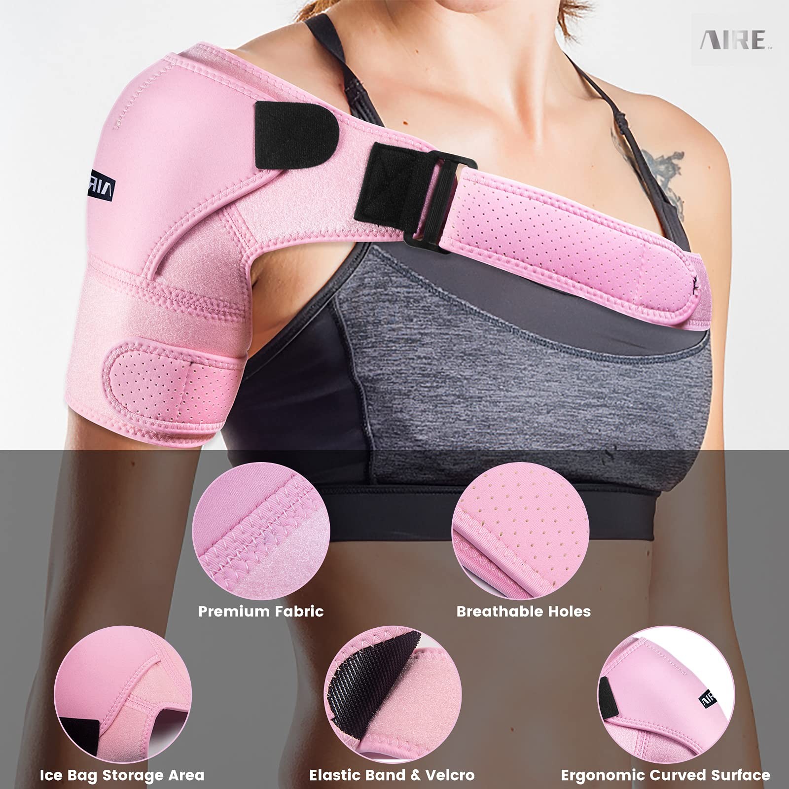 Shoulder Brace Support Adjustable Compression Sleeve One Size