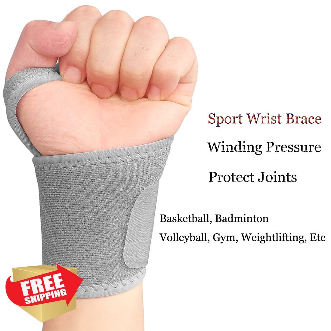 YUNYILAN Wrist Brace Carpal Tunnel Gray 2pk